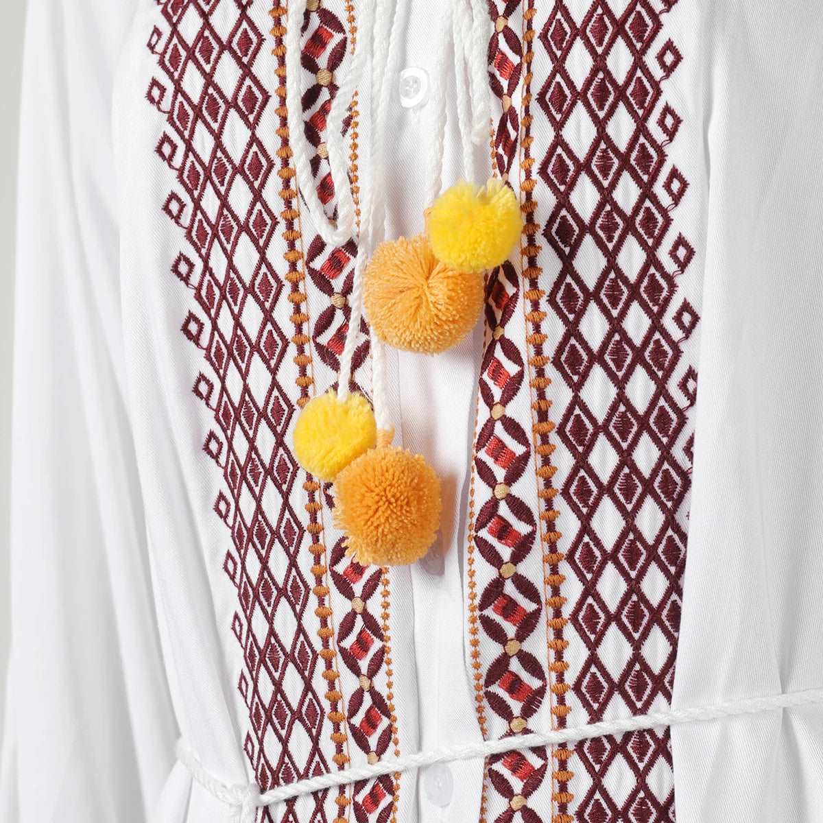 Women's Vintage Boho Beach Hippie Long Sleeve Embroidery Loose Maxi Dress - ChoreGirl