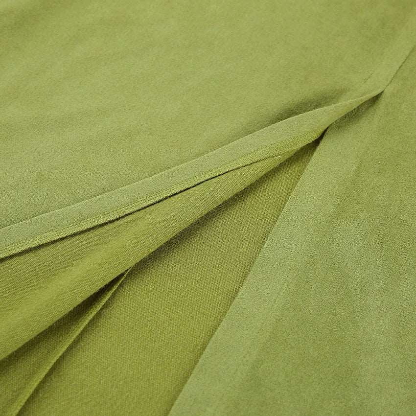 Women's Avocado Green High Waist Suede Skirt - ChoreGirl