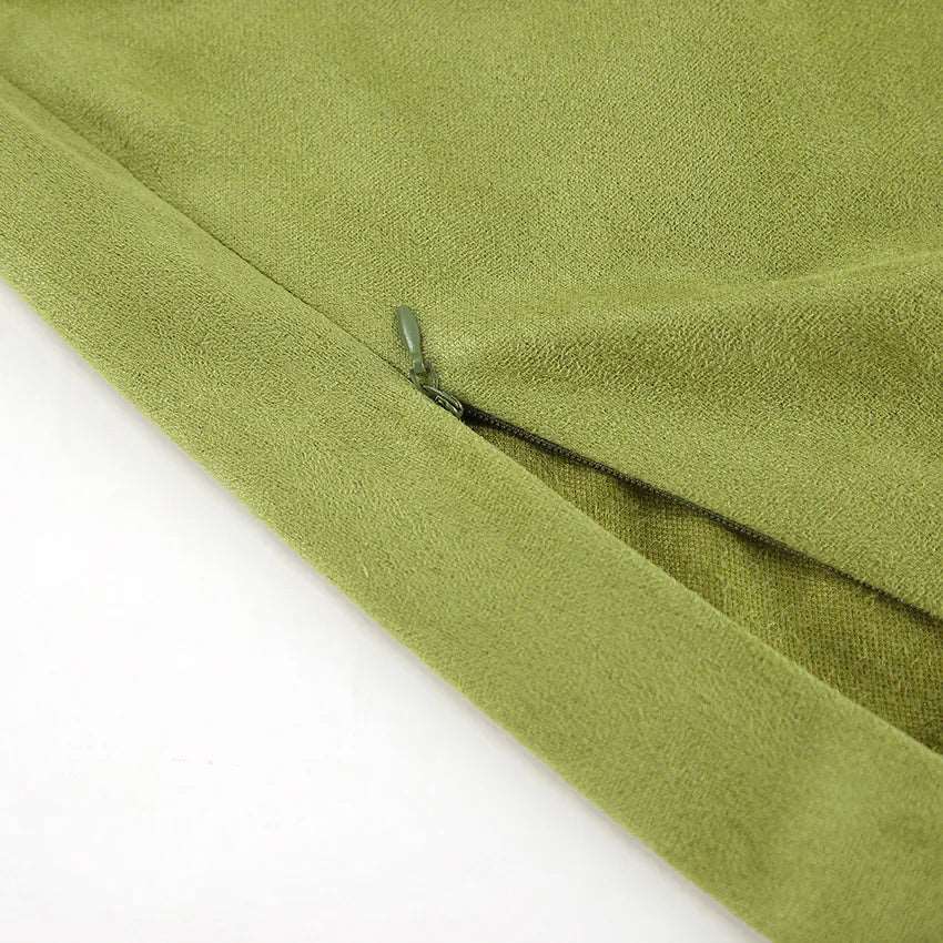 Women's Avocado Green High Waist Suede Skirt - ChoreGirl