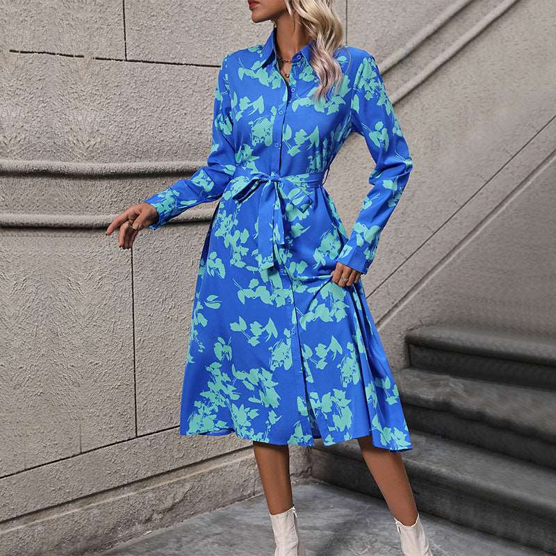 Women's Boho Shirt Dress with Belt - ChoreGirl