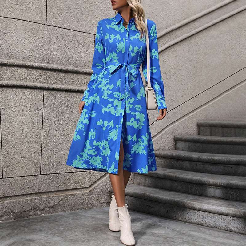 Women's Boho Shirt Dress with Belt - ChoreGirl