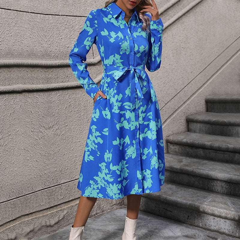 Women's Boho Shirt Dress with Belt - ChoreGirl