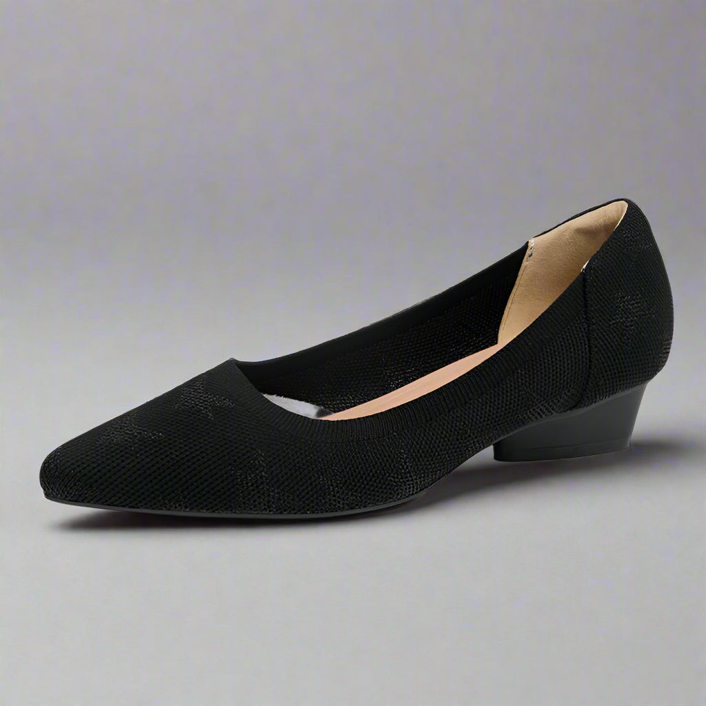 Women's Casual Comfortable Flat Sculptural Heel Pointed Toe Knit Fabric Shoes - ChoreGirl
