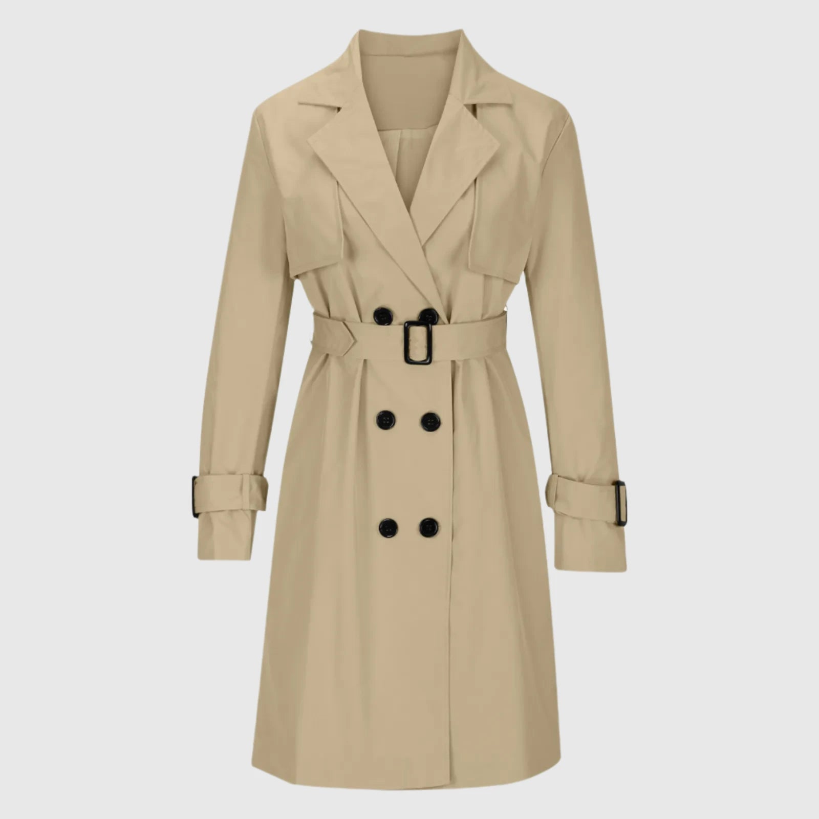 Women's Casual Double Breasted Trench Coat - ChoreGirl