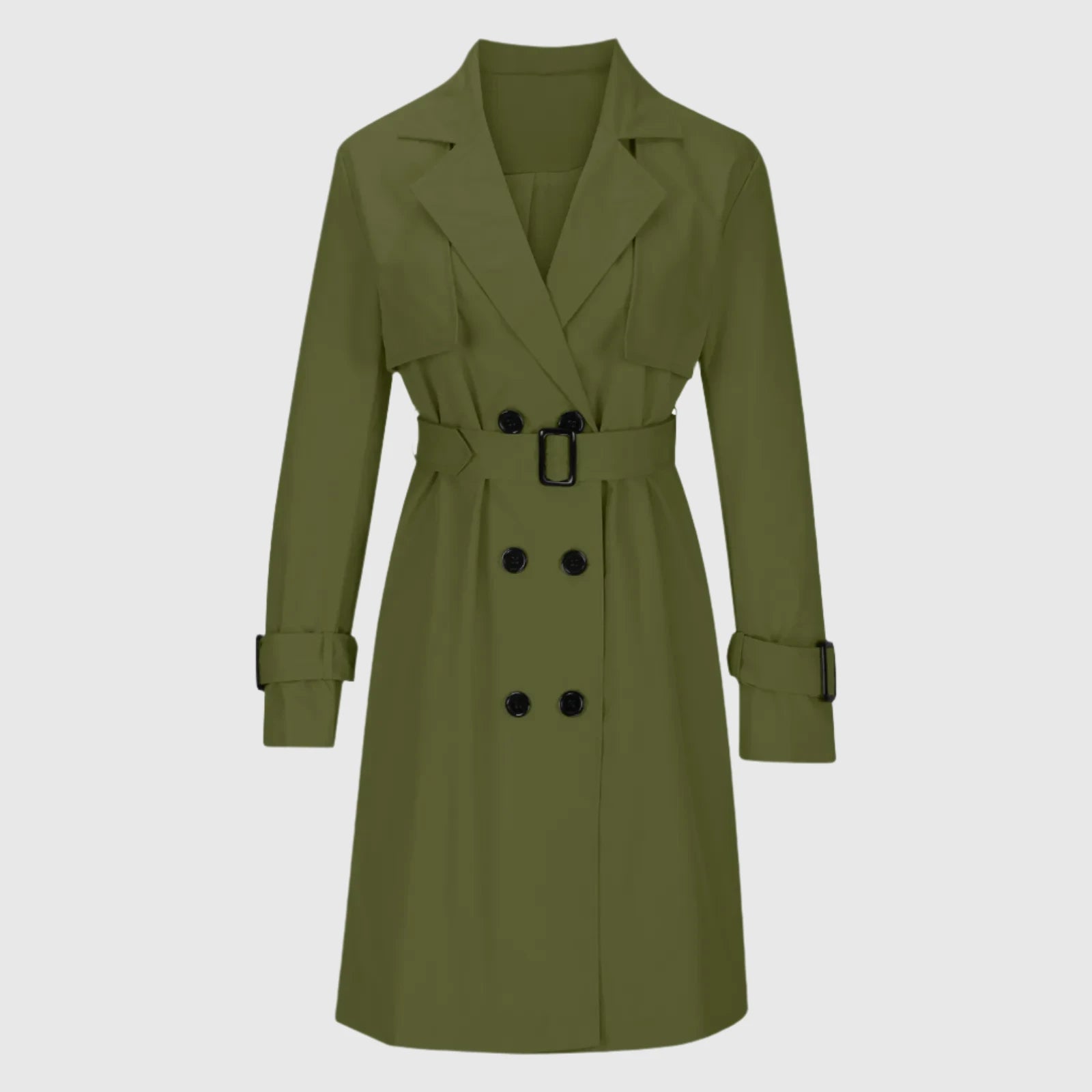 Women's Casual Double Breasted Trench Coat - ChoreGirl