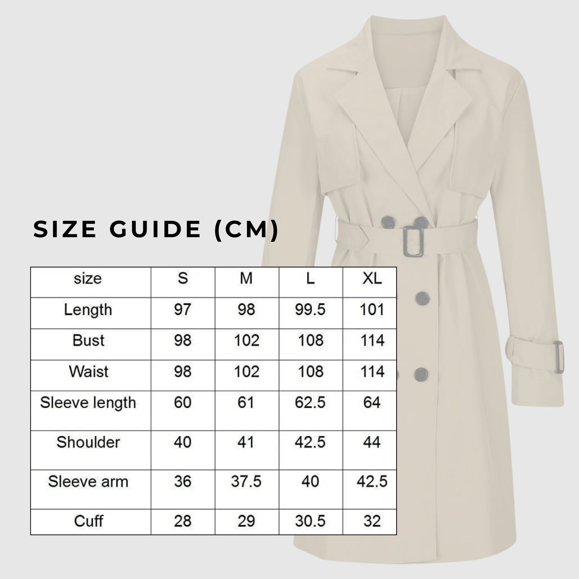Women's Casual Double Breasted Trench Coat - ChoreGirl