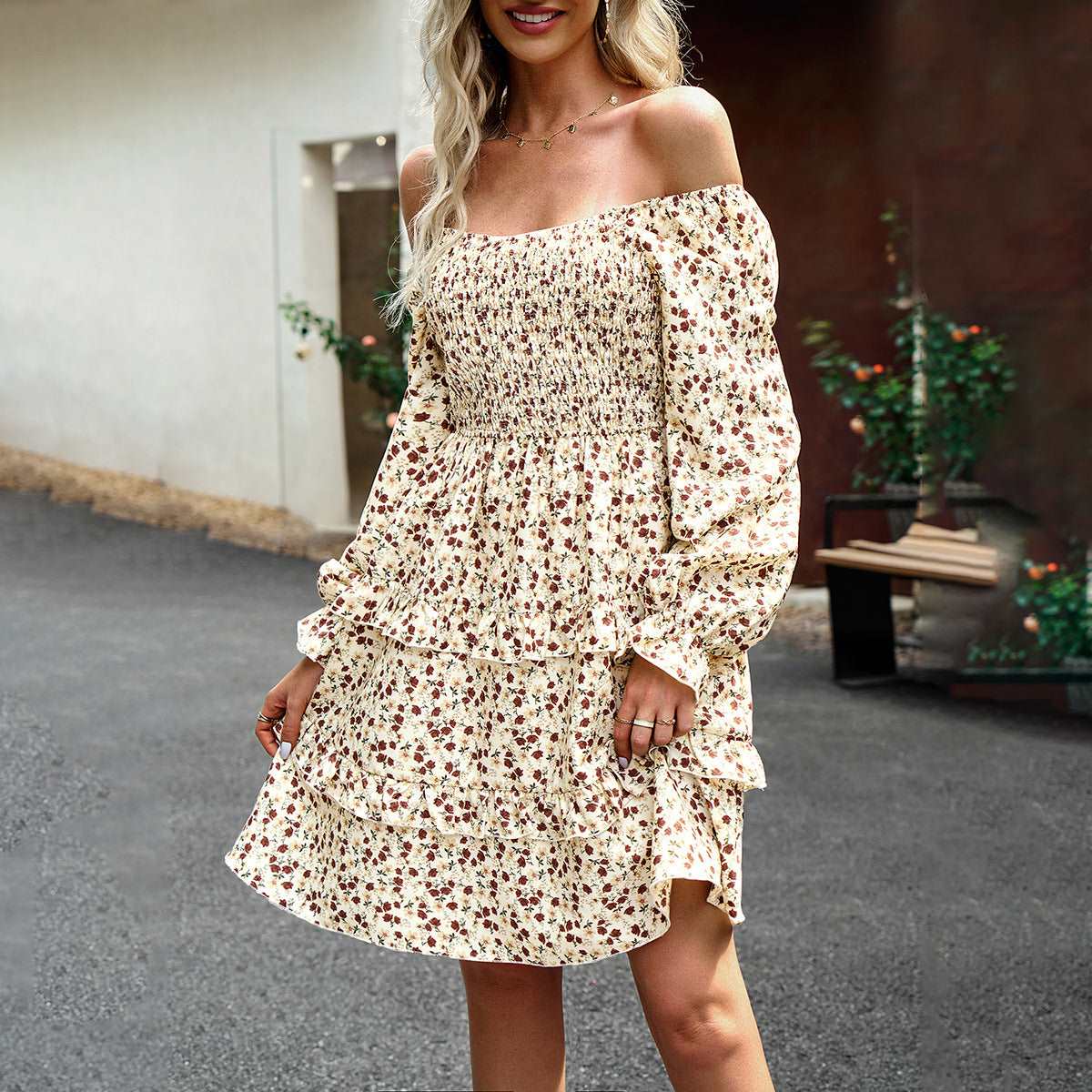 Women's Casual Floral Print Short Dress - ChoreGirl