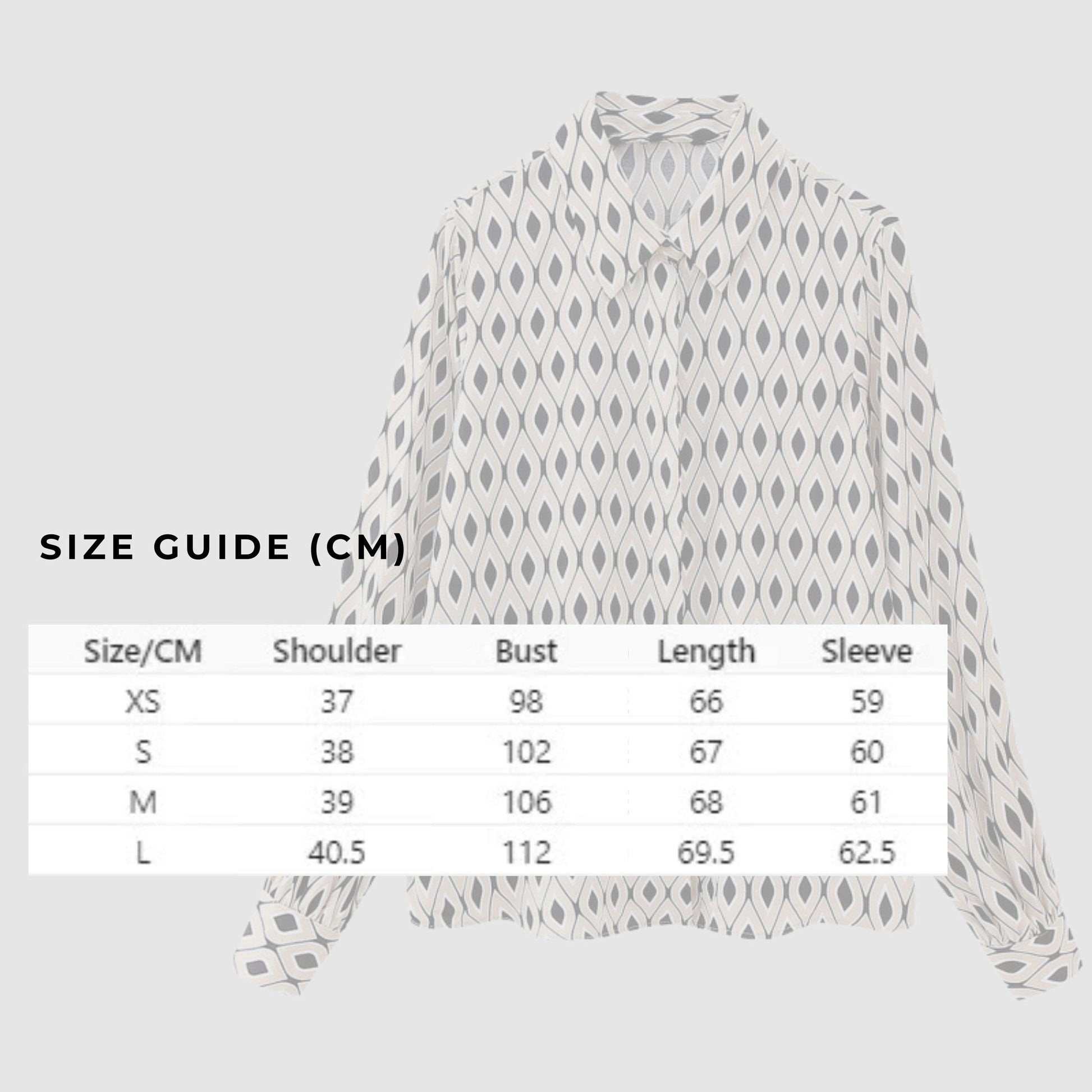 Women's Casual Geometric Pattern Silk Satin Textured Shirt - ChoreGirl