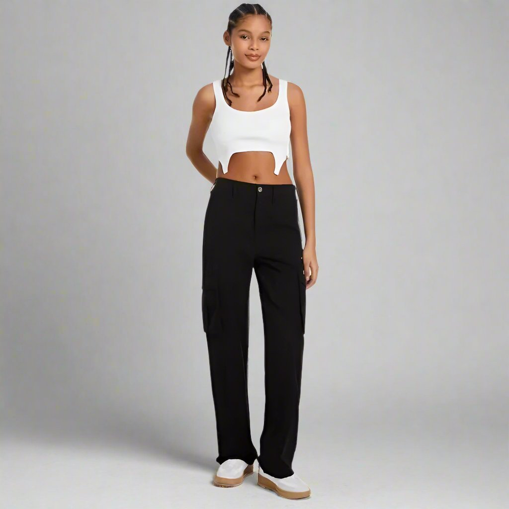 Women's Casual High Waist Straight, Wide Leg Jeans - ChoreGirl