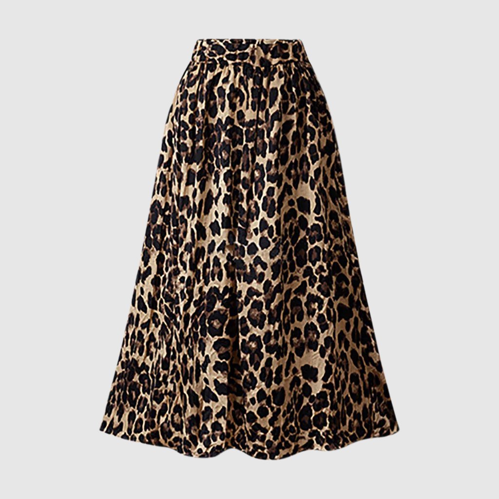 Women's Casual Leopard Print A-line Skirt - ChoreGirl