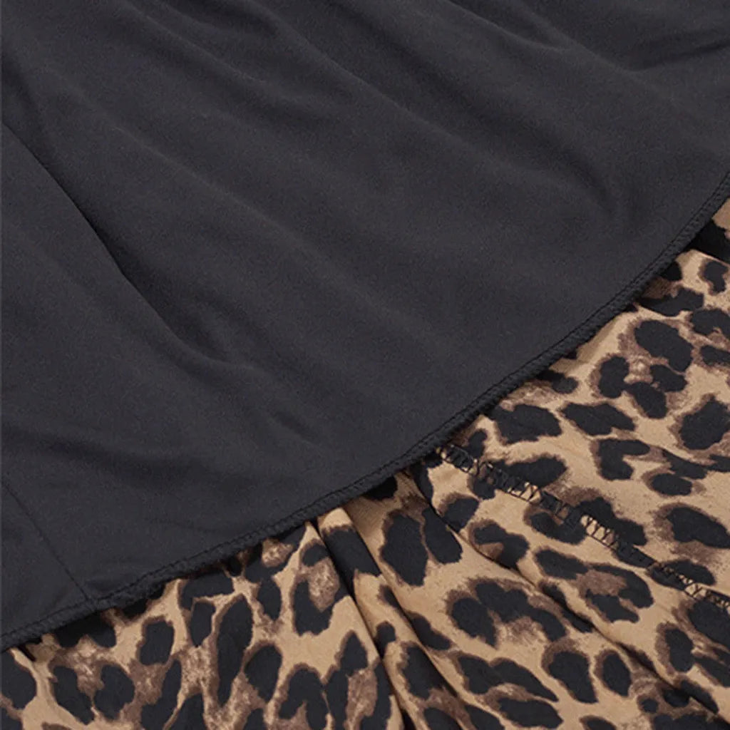Women's Casual Leopard Print A-line Skirt - ChoreGirl