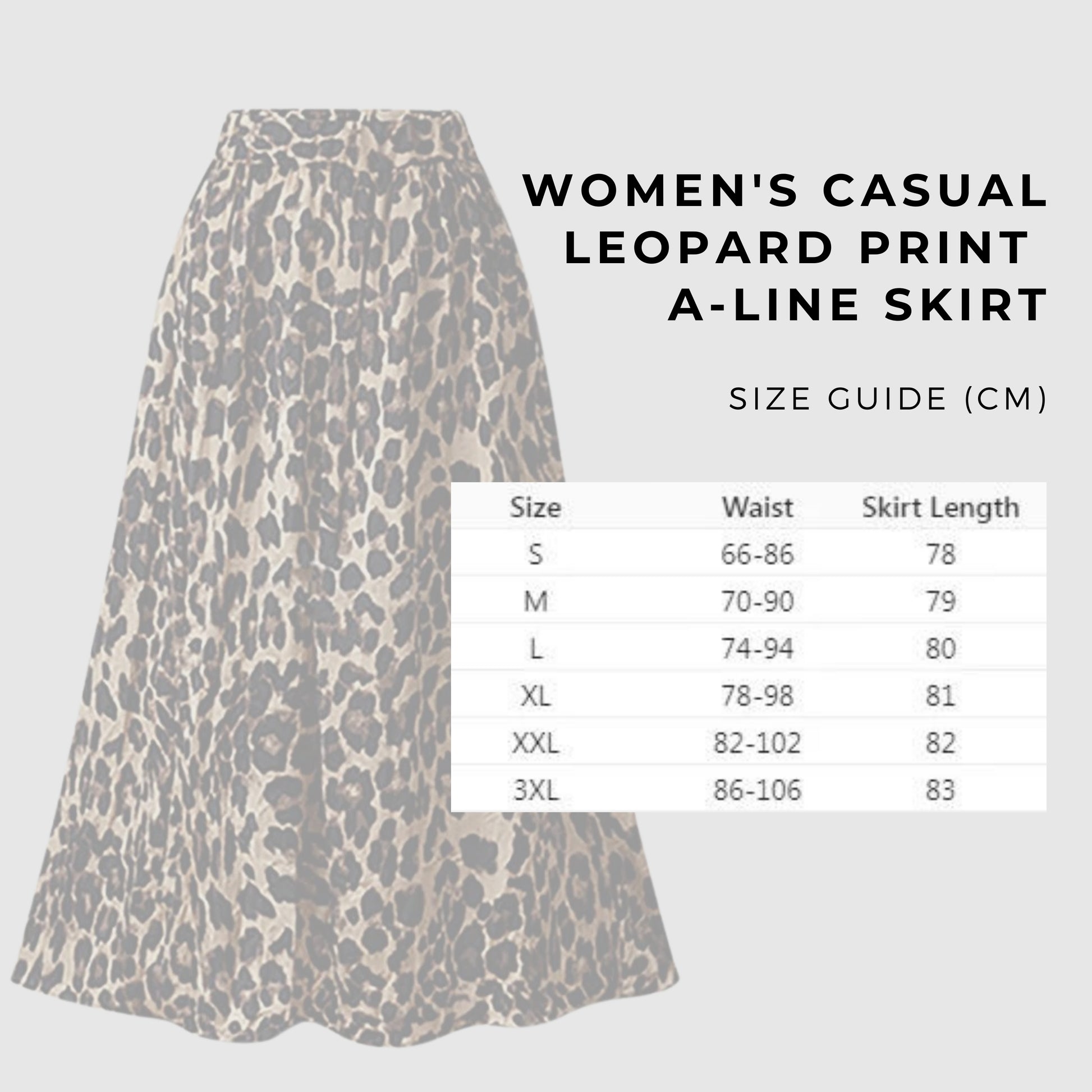 Women's Casual Leopard Print A-line Skirt - ChoreGirl