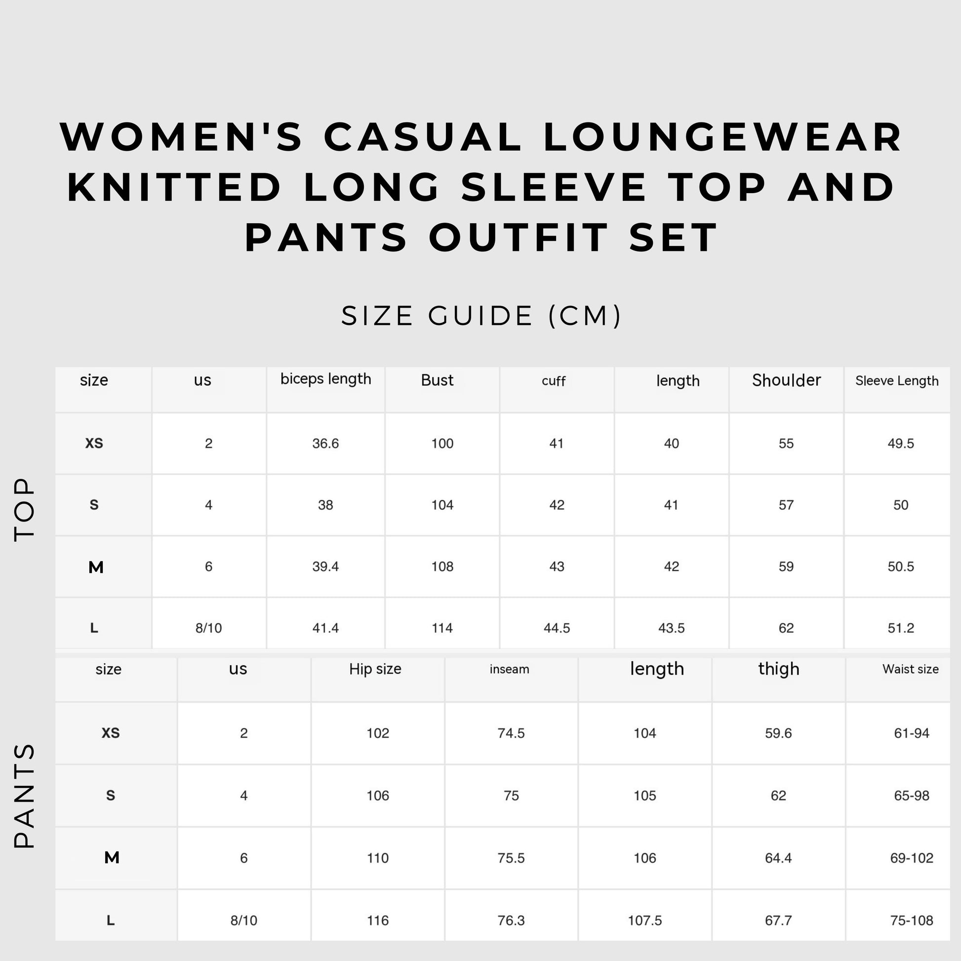 Women's Casual Loungewear Knitted Long Sleeve Top and Pants Outfit Set - ChoreGirl