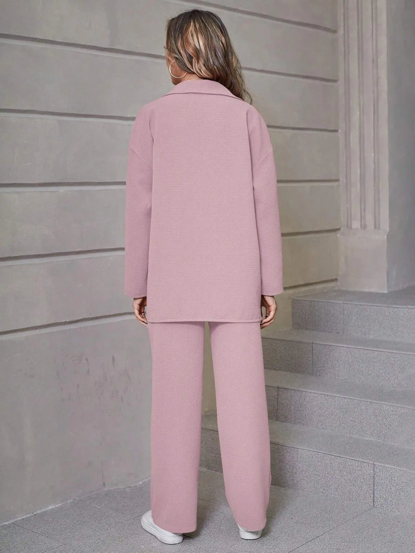 Women's Casual Shirt and Wide Leg Pants Outfit Set - ChoreGirl