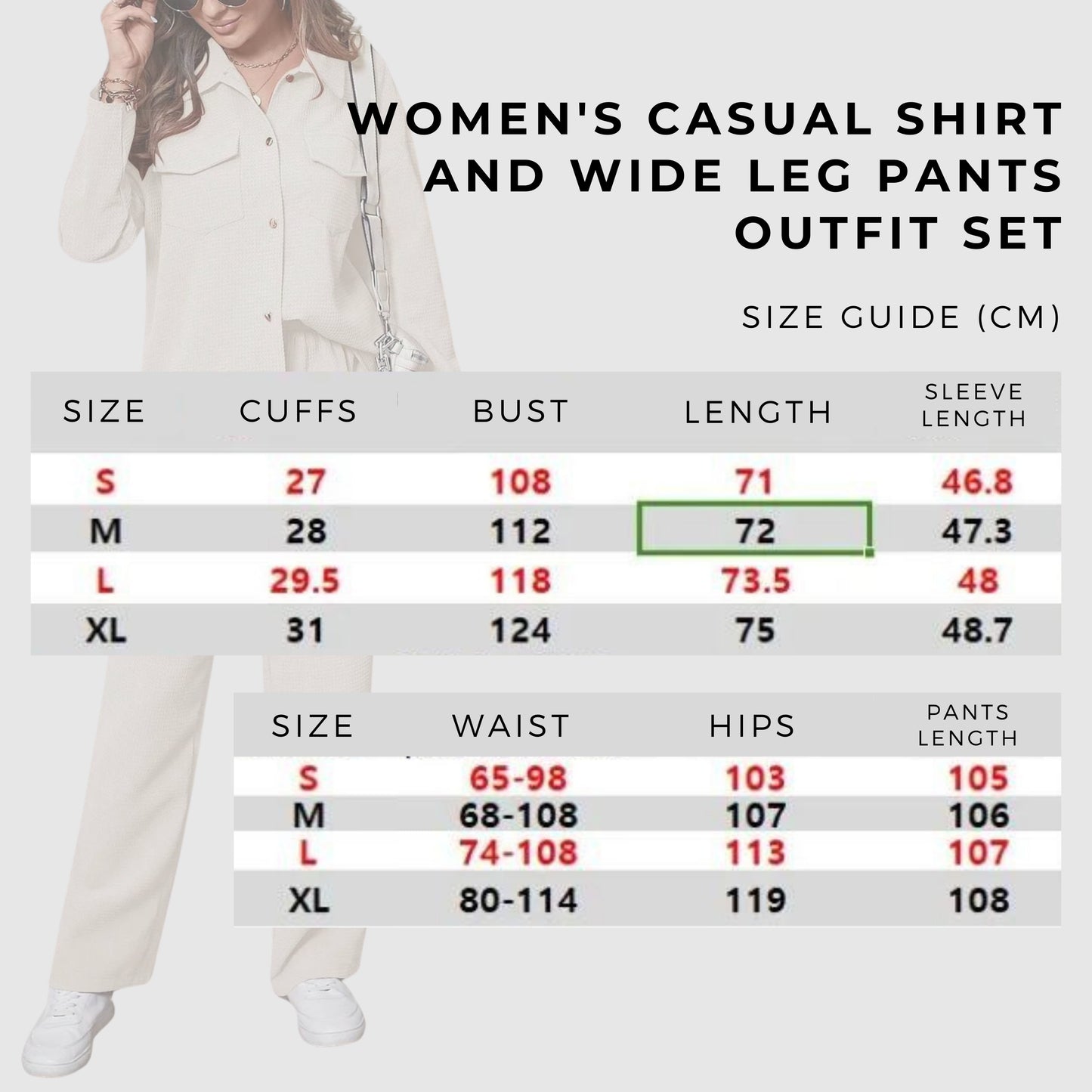 Women's Casual Shirt and Wide Leg Pants Outfit Set - ChoreGirl