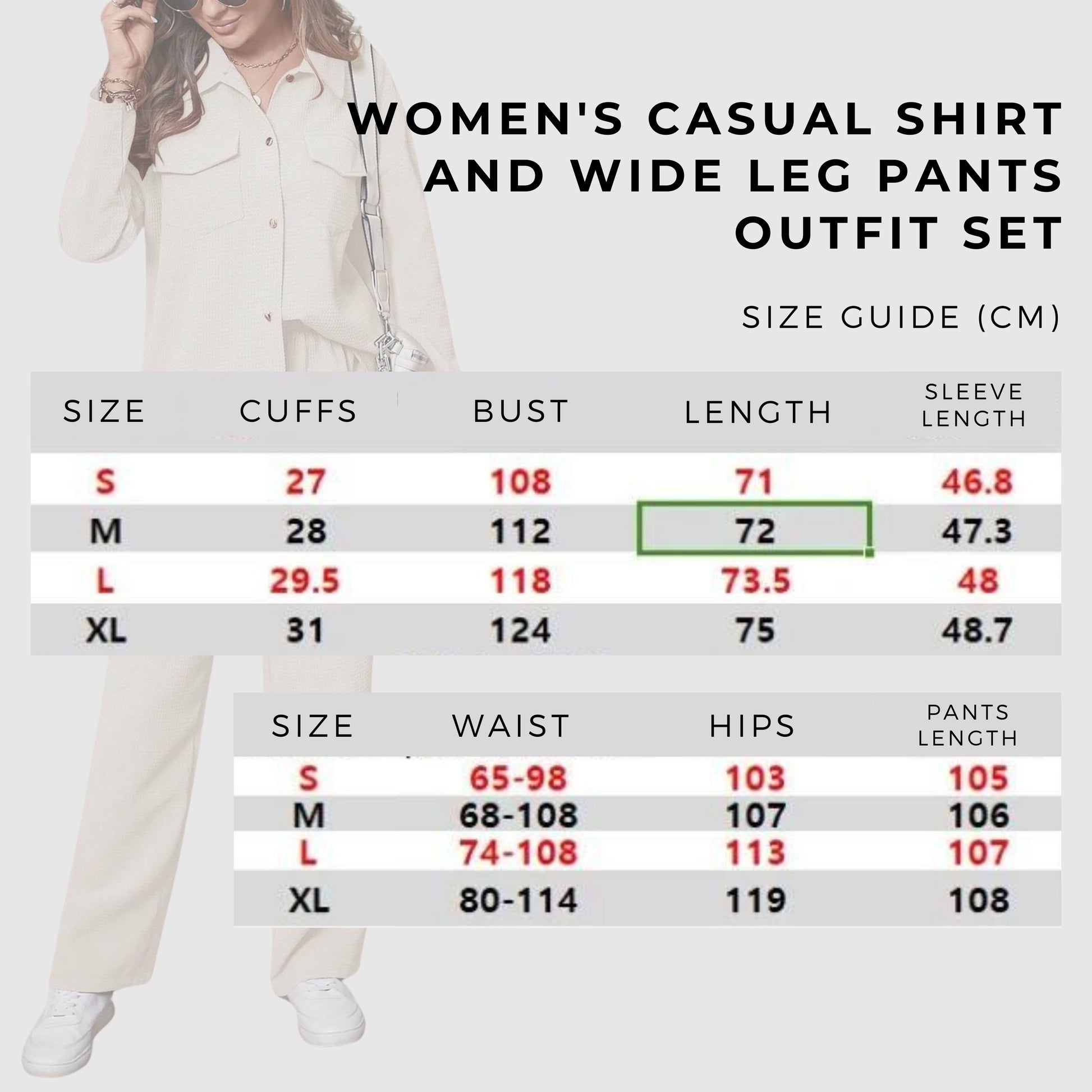 Women's Casual Shirt and Wide Leg Pants Outfit Set - ChoreGirl
