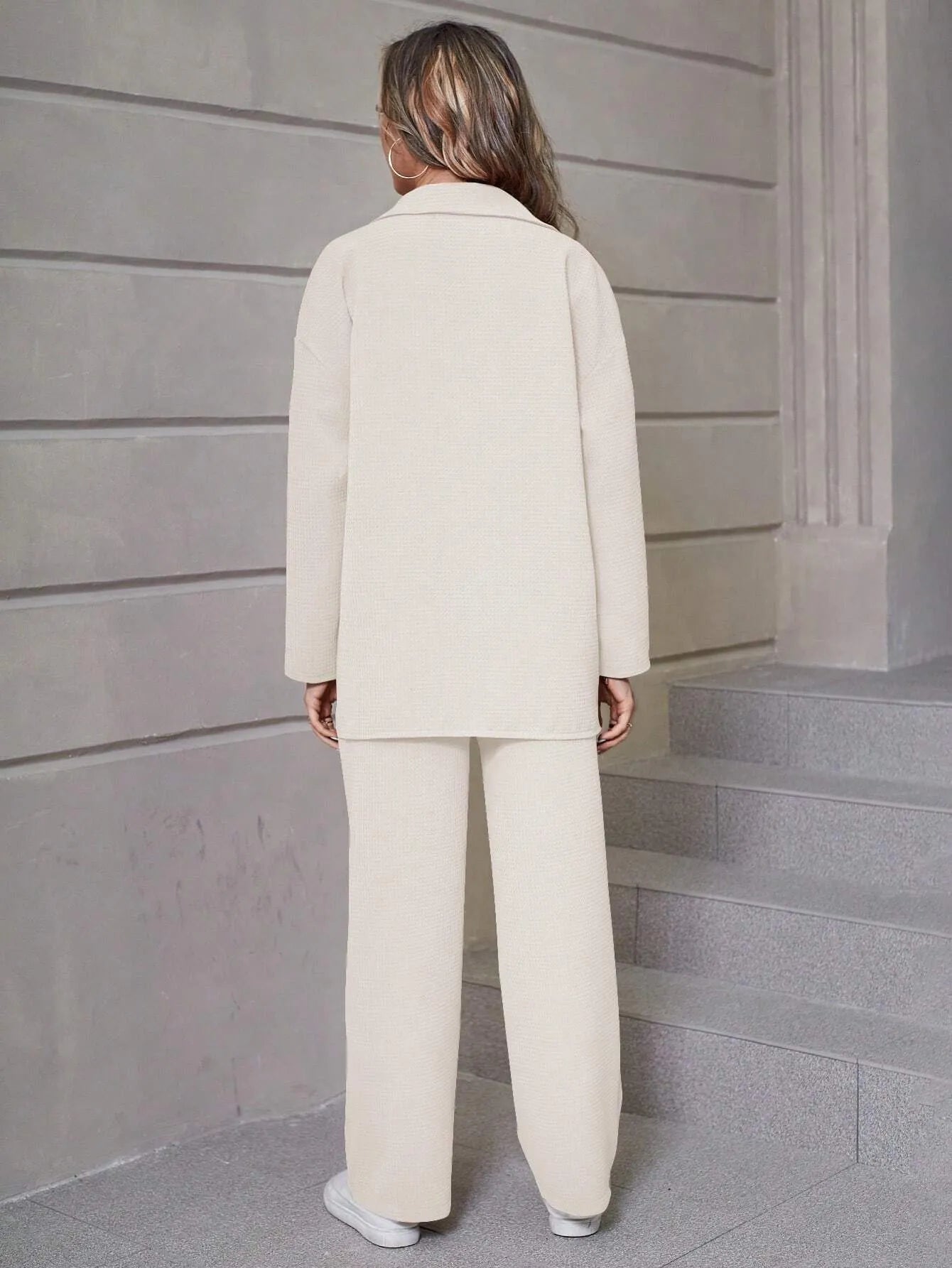 Women's Casual Shirt and Wide Leg Pants Outfit Set - ChoreGirl