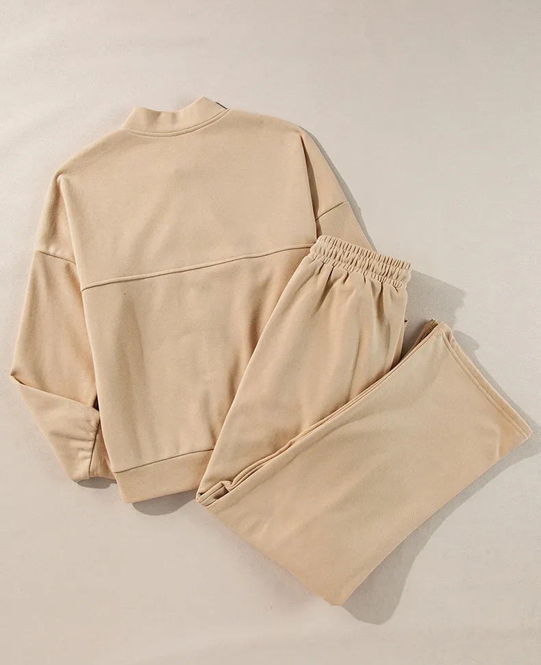Women's Casual Slim Fit Two-piece Sporty Outfit Set - ChoreGirl