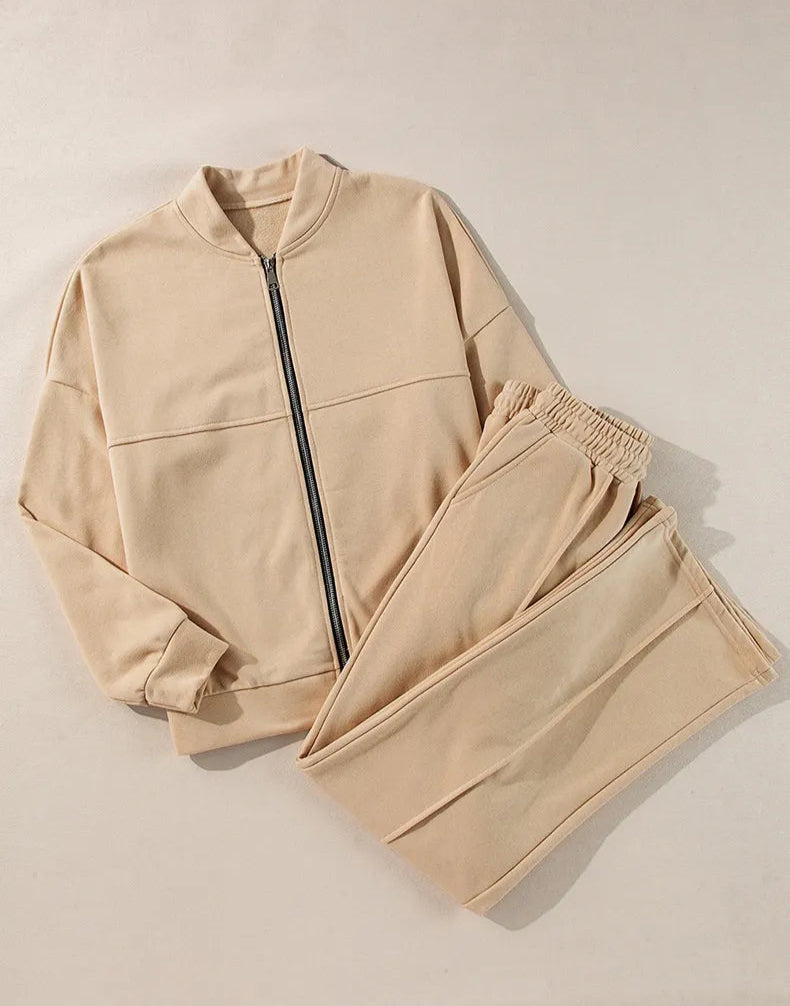 Women's Casual Slim Fit Two-piece Sporty Outfit Set - ChoreGirl