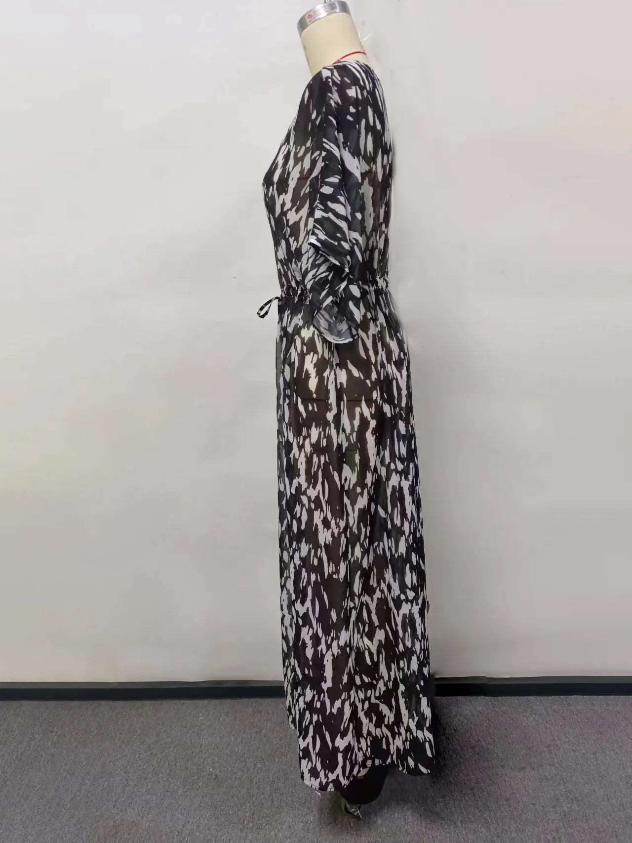 Women's Cover-up Beach Robe with Lace-up Waist - ChoreGirl
