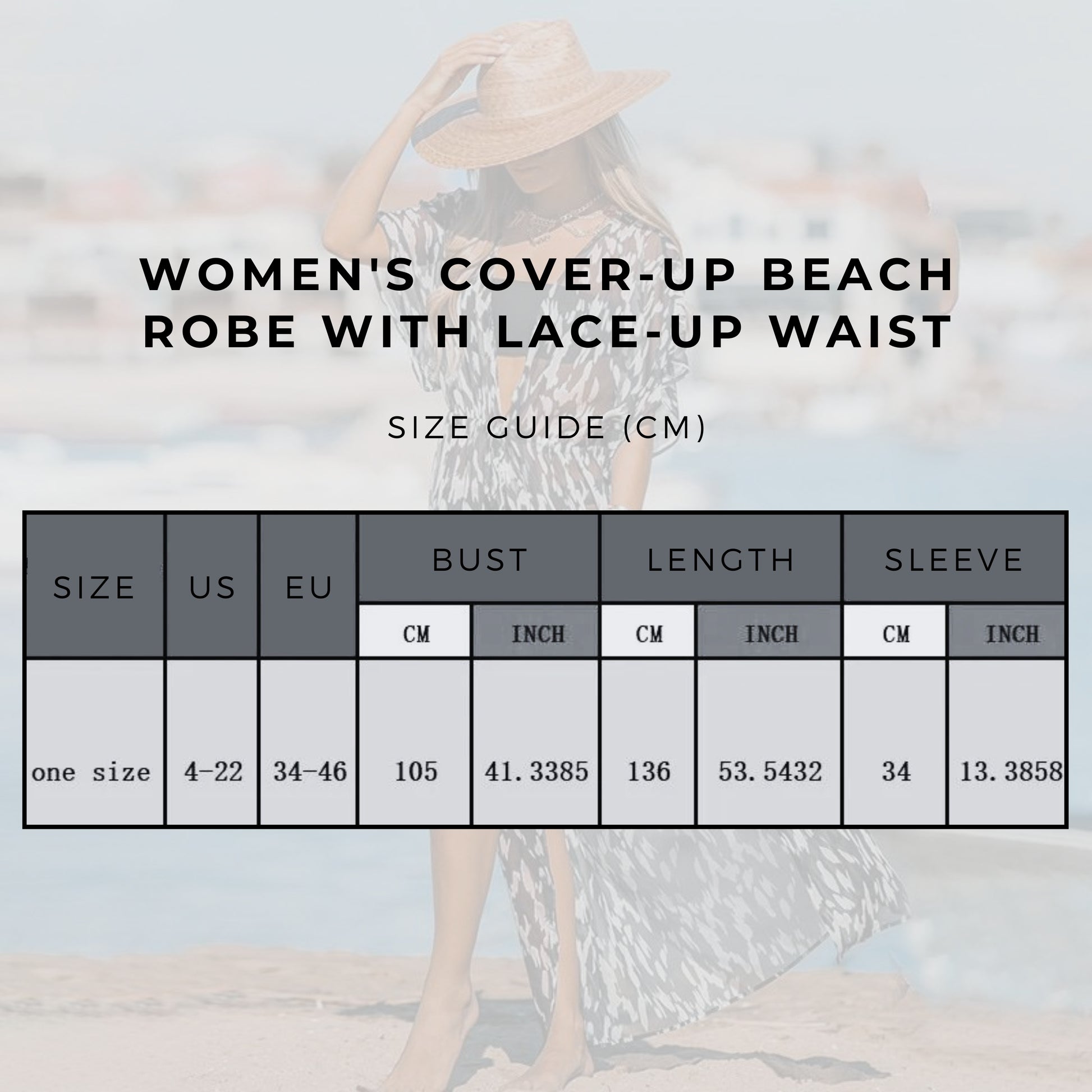 Women's Cover-up Beach Robe with Lace-up Waist - ChoreGirl