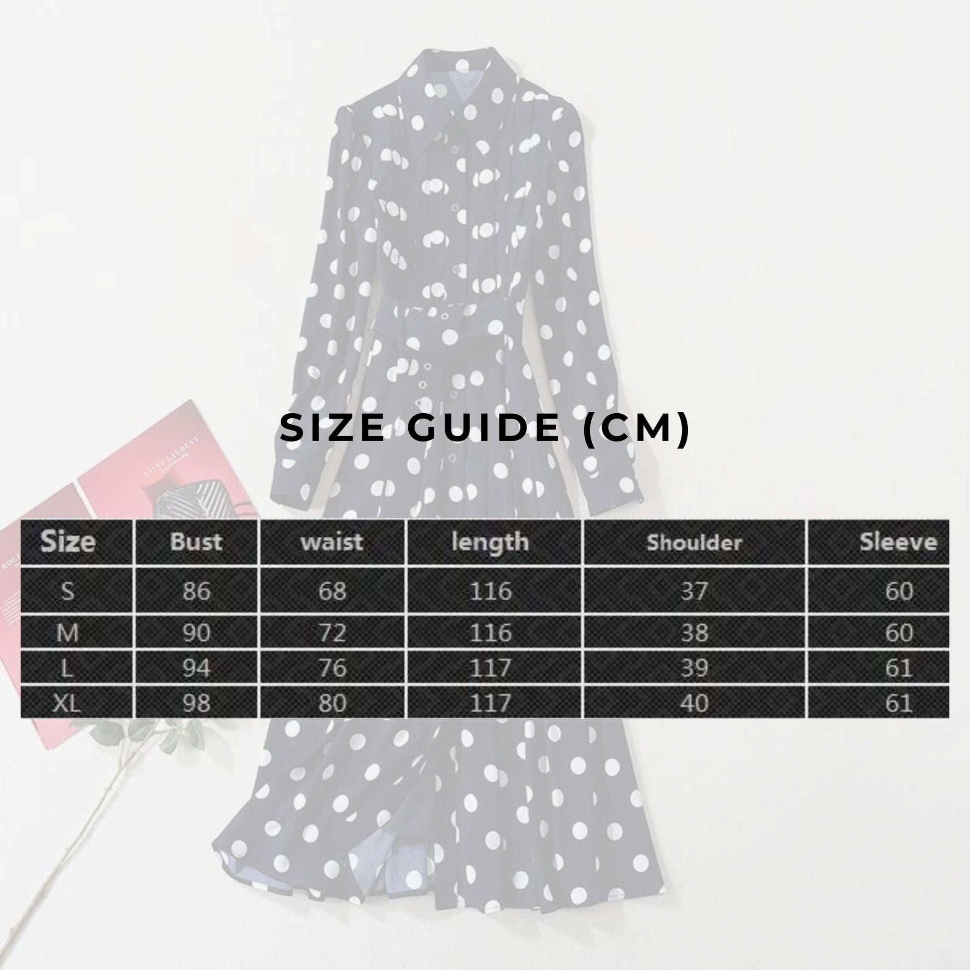 Women's Dark Blue Polka Dot Long Shirt Dress - ChoreGirl