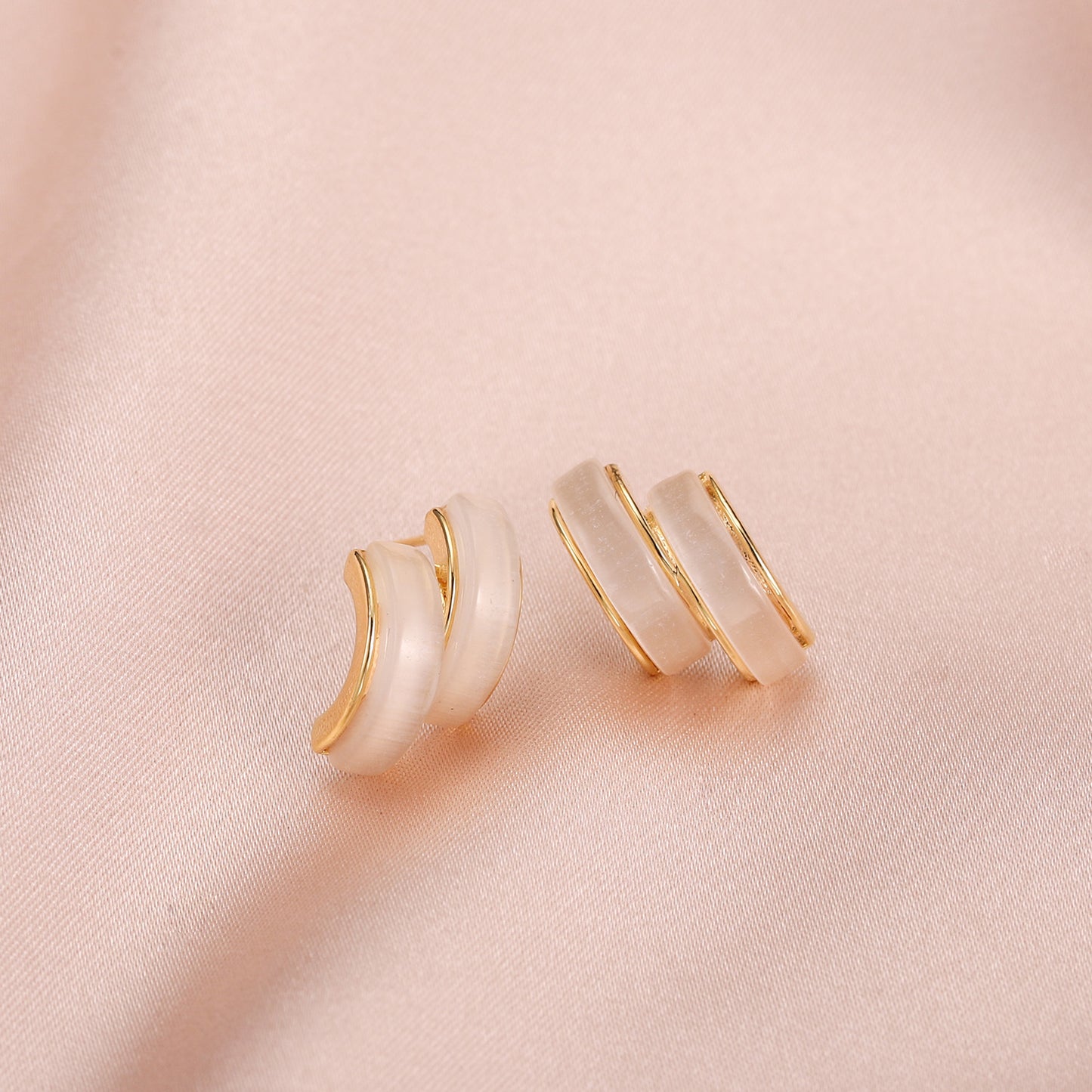 Women's Double Hoop Opal Zircon Earrings - ChoreGirl
