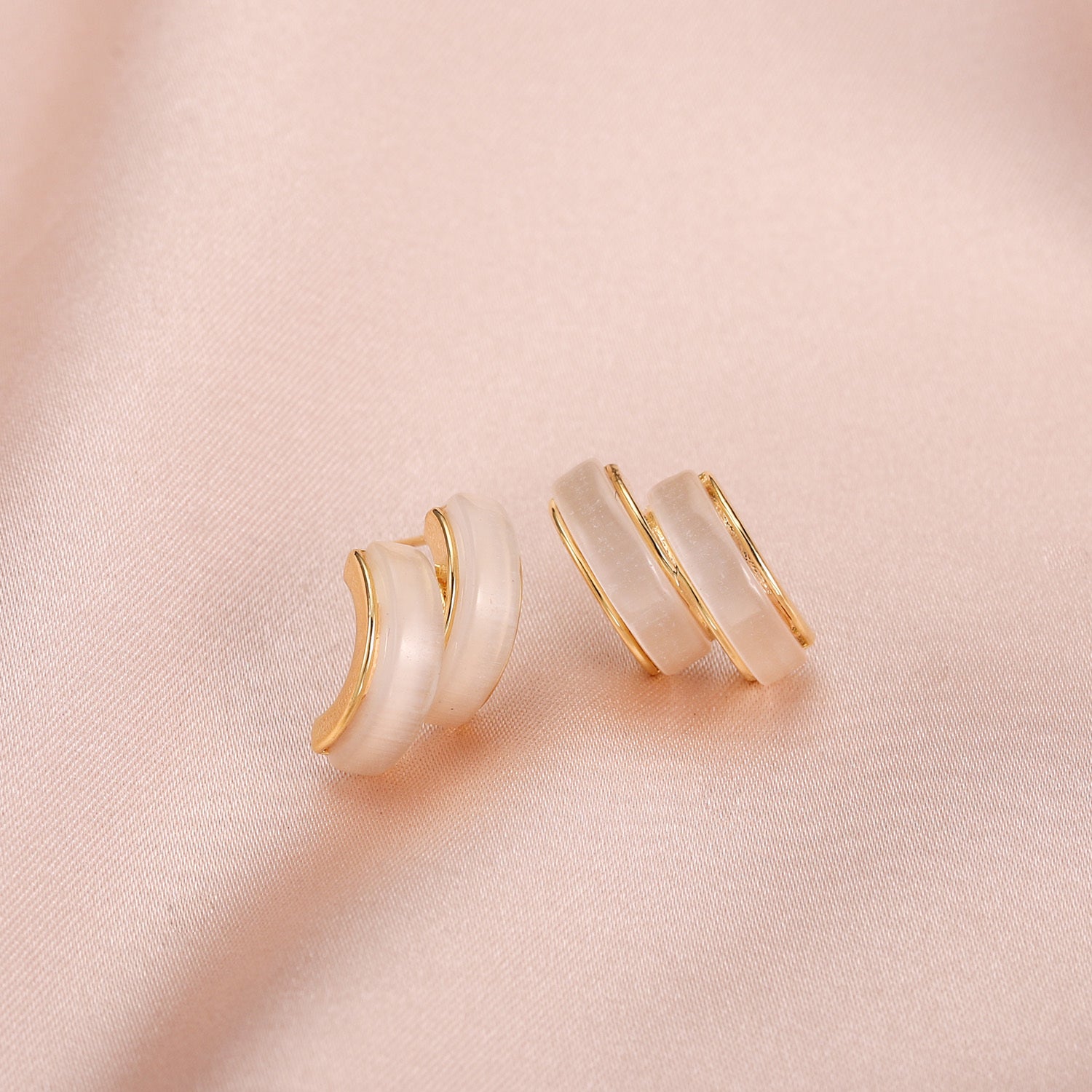 Women's Double Hoop Opal Zircon Earrings - ChoreGirl