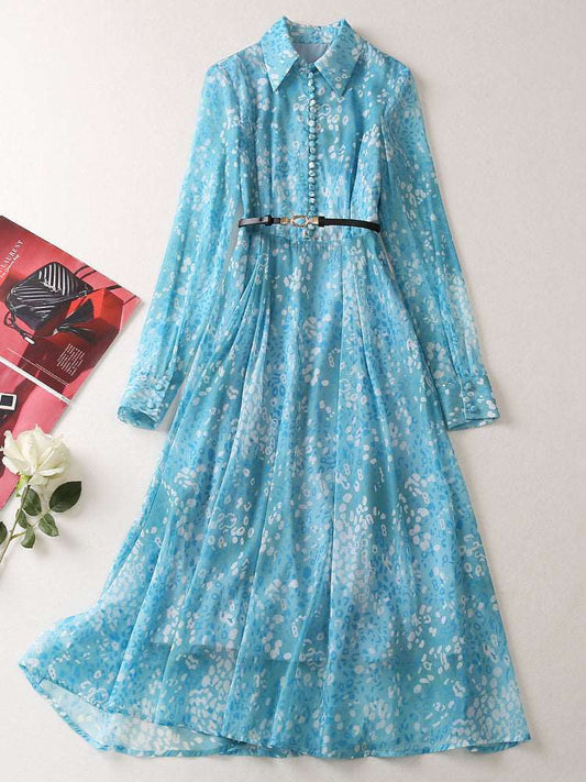 Women's Elegant Chiffon Boho Long Dress - ChoreGirl