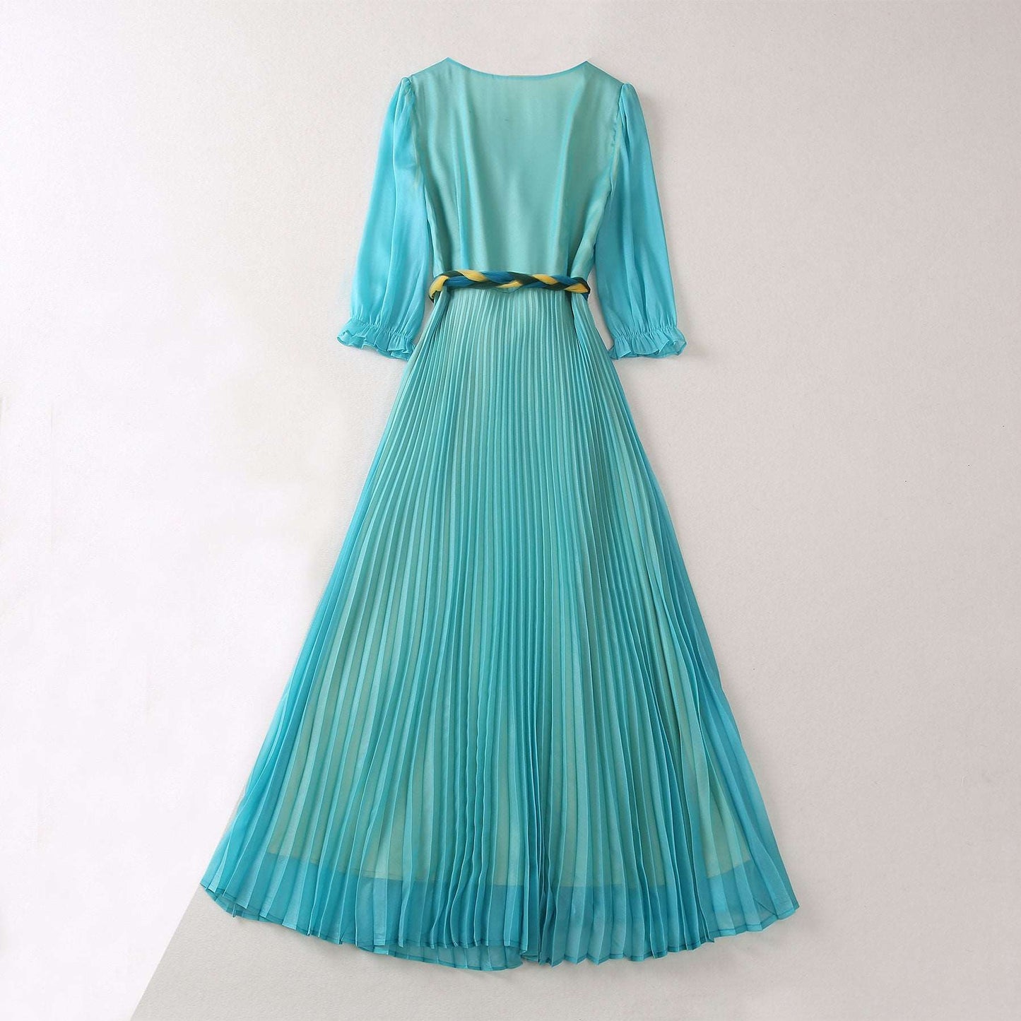 Women's Elegant French Runway Long Pleated Dress - ChoreGirl