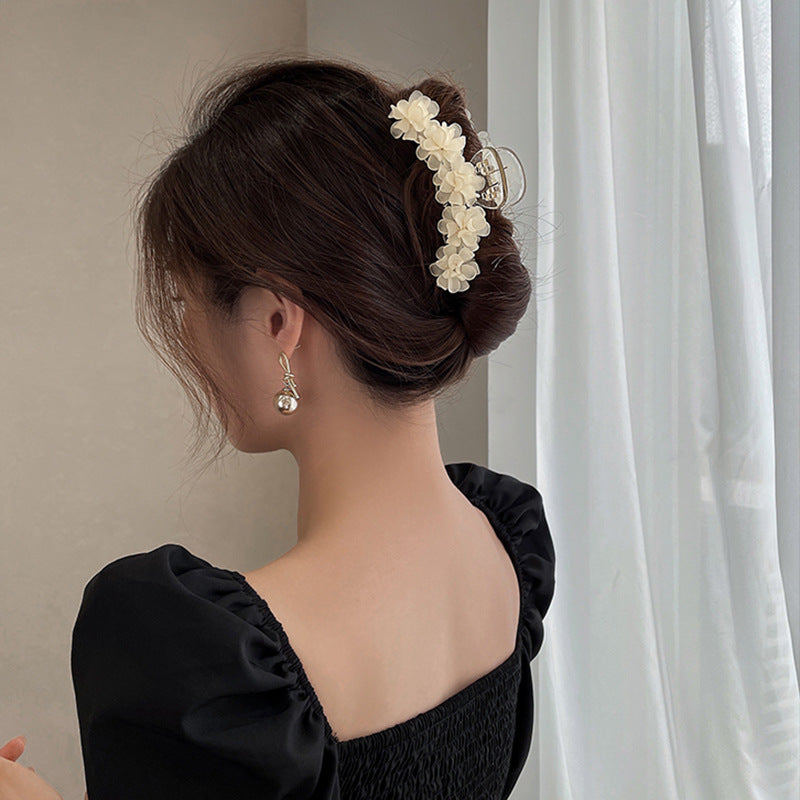 Women's Elegant Handmade Flower Hair Grip Clip - ChoreGirl
