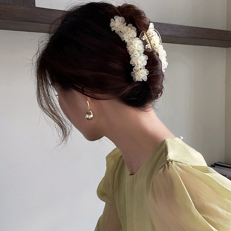 Women's Elegant Handmade Flower Hair Grip Clip - ChoreGirl