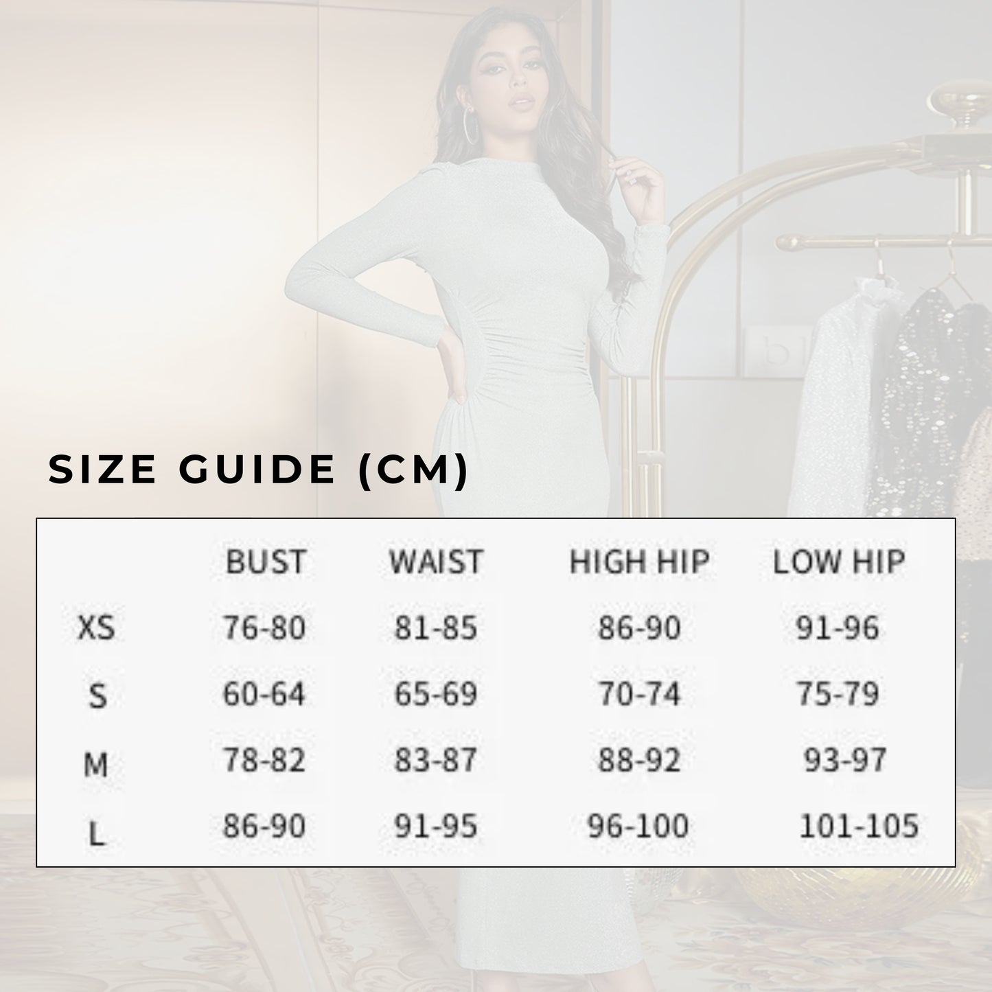 Women's Elegant High Neck Collar Long Sleeve Evening Dress - ChoreGirl