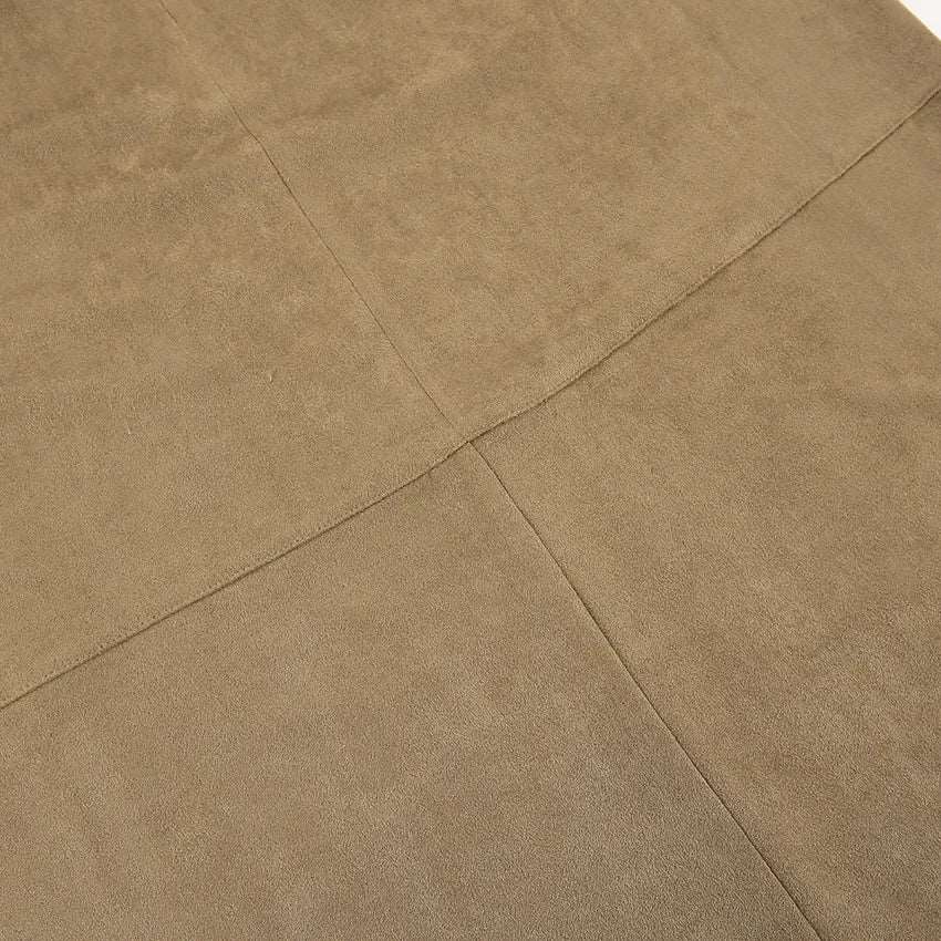 Women's Elegant Khaki High Waist Straight Long Suede Skirt - ChoreGirl