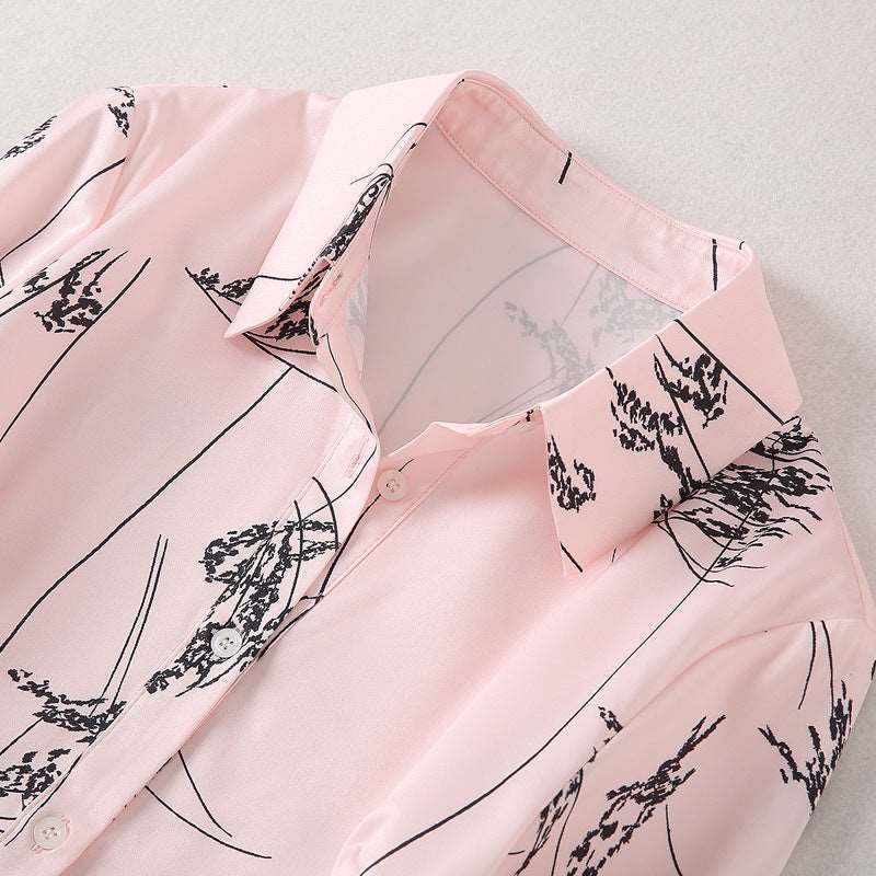 Women's Elegant Long-sleeved Large Swing Shirt Dress with Belt - ChoreGirl