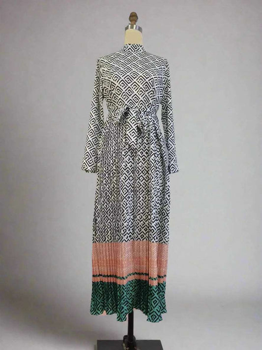 Women's Elegant Long Pleated Dress - ChoreGirl