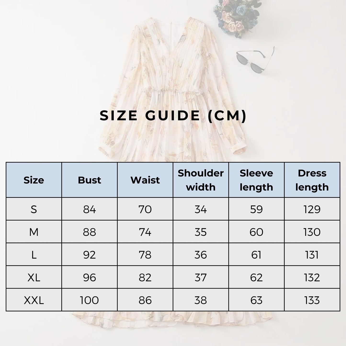 Women's Elegant Long Sleeved Pleated V-neck Dress - ChoreGirl