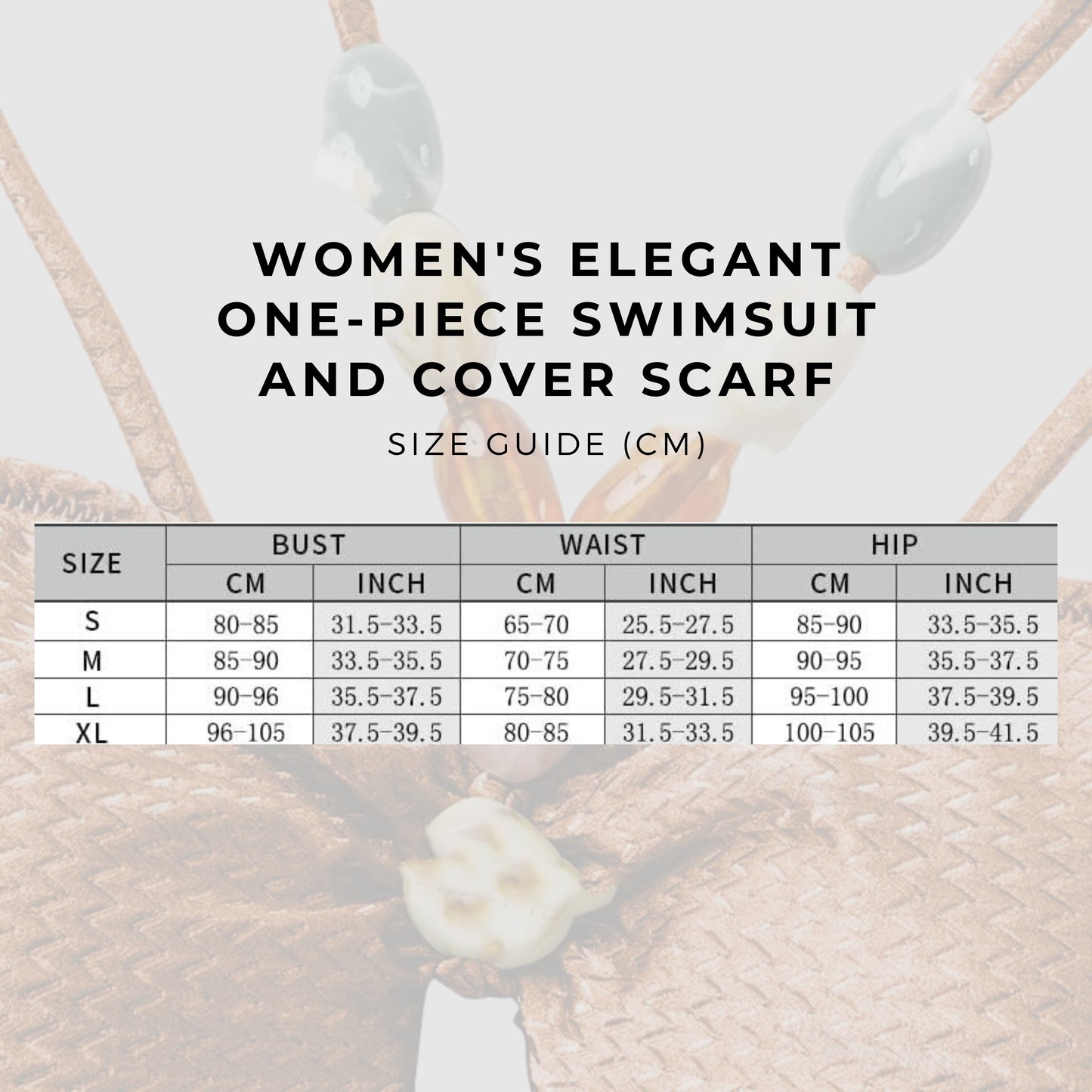 Women's Elegant One-piece Swimsuit and Cover Scarf - ChoreGirl