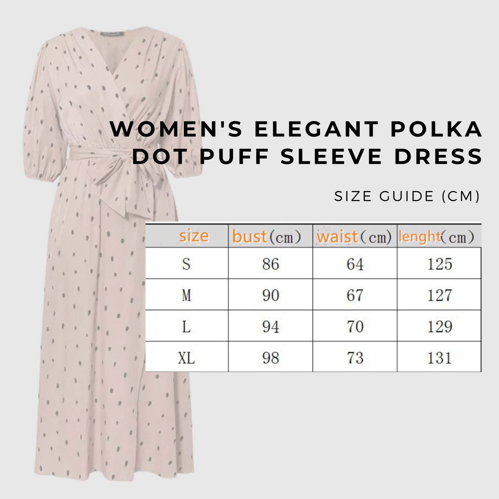 Women's Elegant Polka Dot Puff Sleeve Dress - ChoreGirl