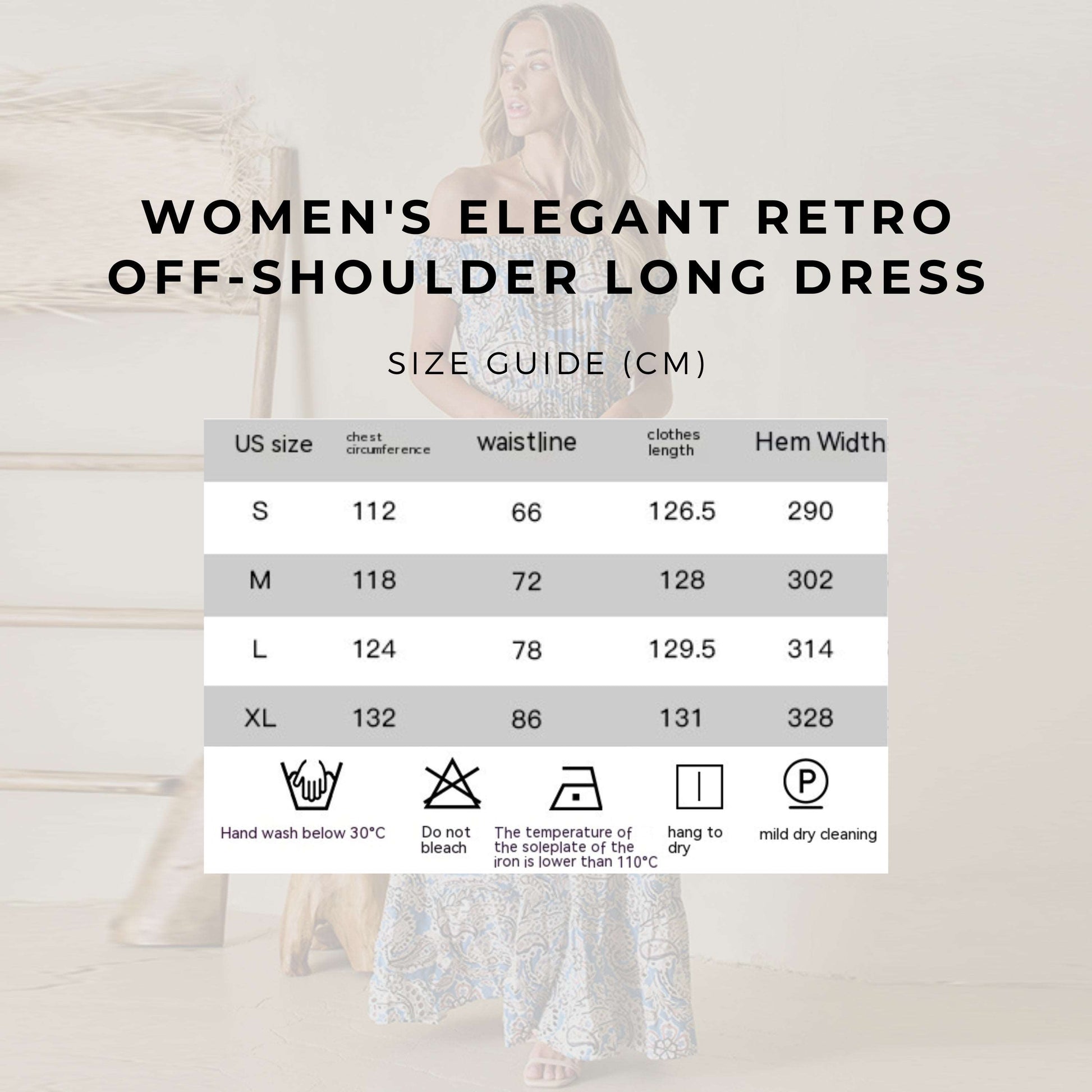 Women's Elegant Retro Off-shoulder Long Dress - ChoreGirl