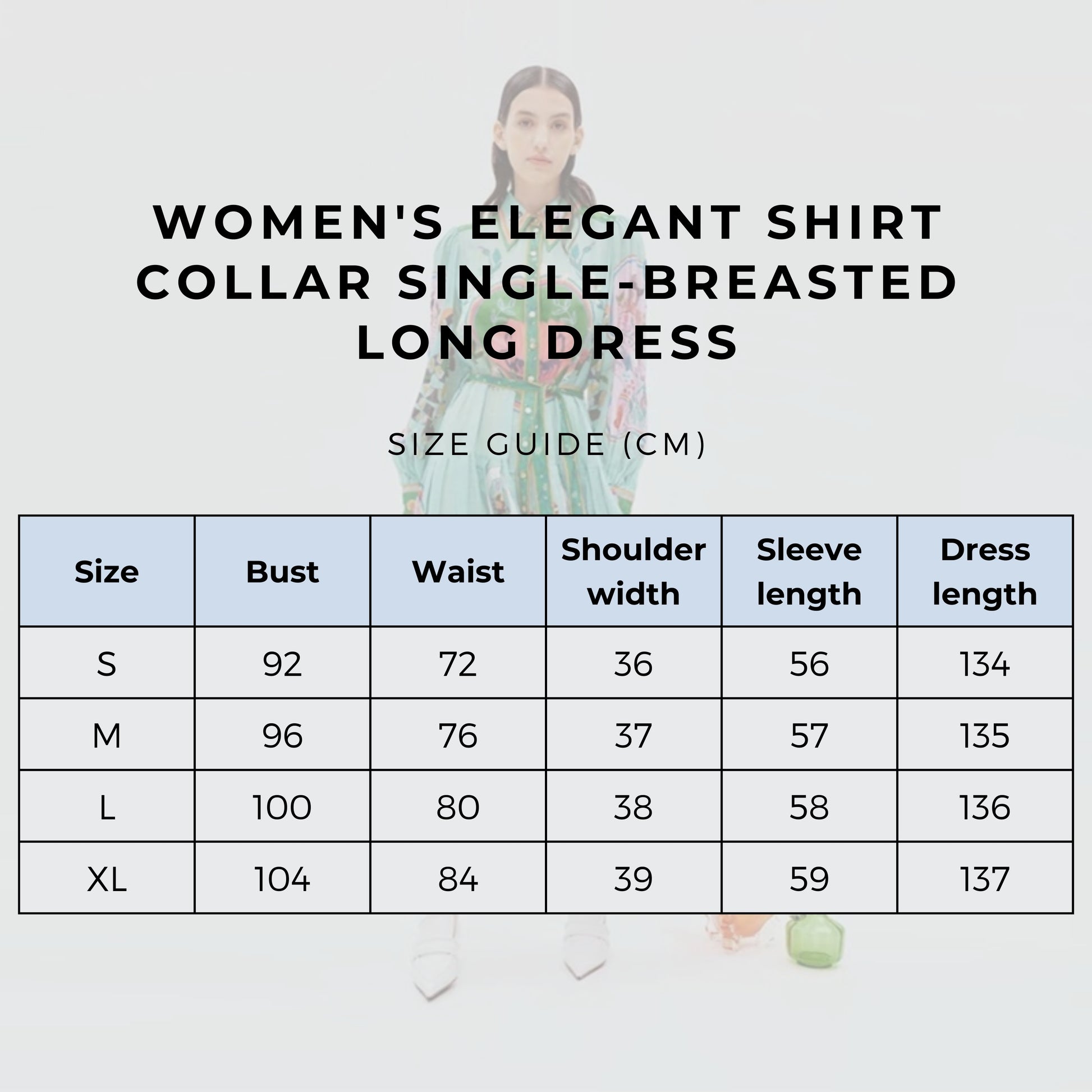 Women's Elegant Shirt Collar Single-breasted Long Dress - ChoreGirl