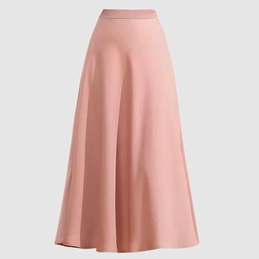 Women's Elegant Silky Acetate Satin A-Line Skirt - ChoreGirl