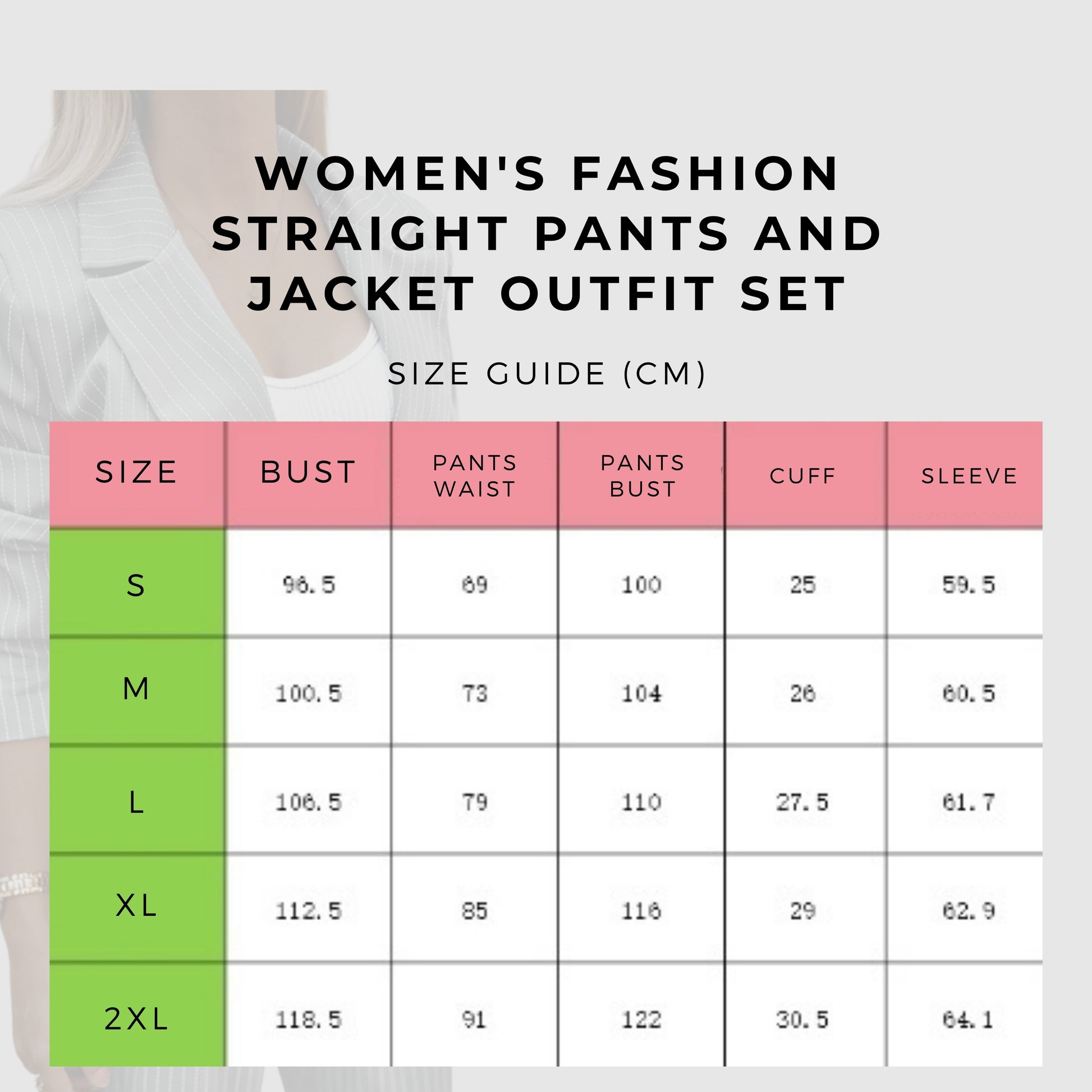 Women's Fashion Straight Pants and Jacket Outfit Set - ChoreGirl