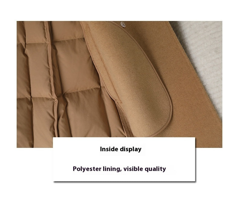 Women's Faux Fur Collar Down Long Coat - ChoreGirl