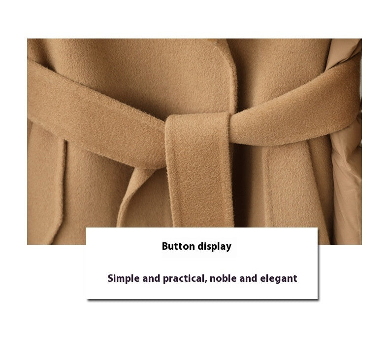 Women's Faux Fur Collar Down Long Coat - ChoreGirl