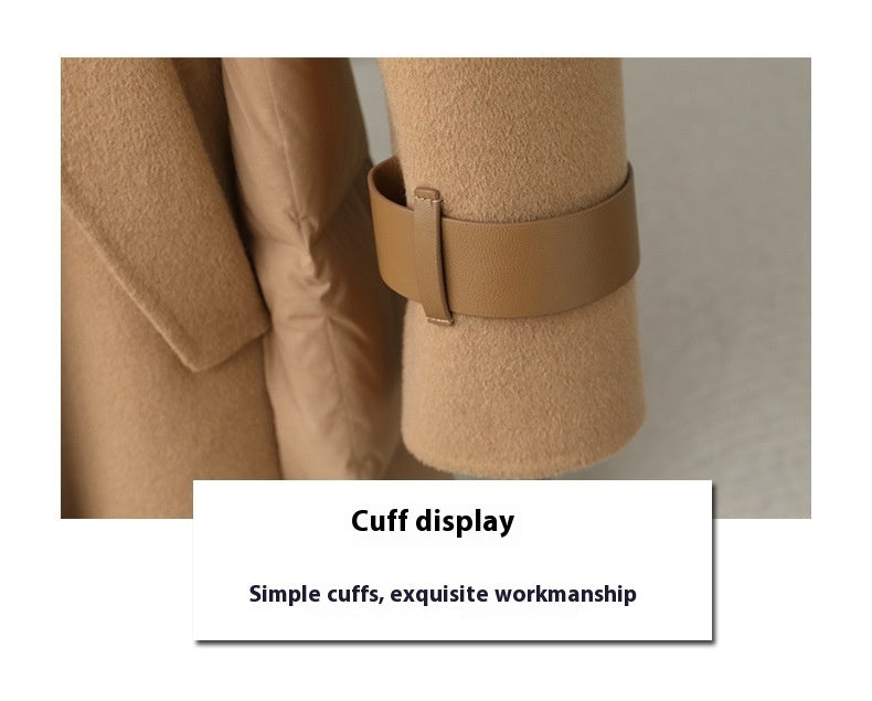 Women's Faux Fur Collar Down Long Coat - ChoreGirl