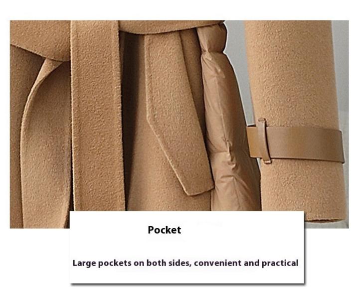 Women's Faux Fur Collar Down Long Coat - ChoreGirl