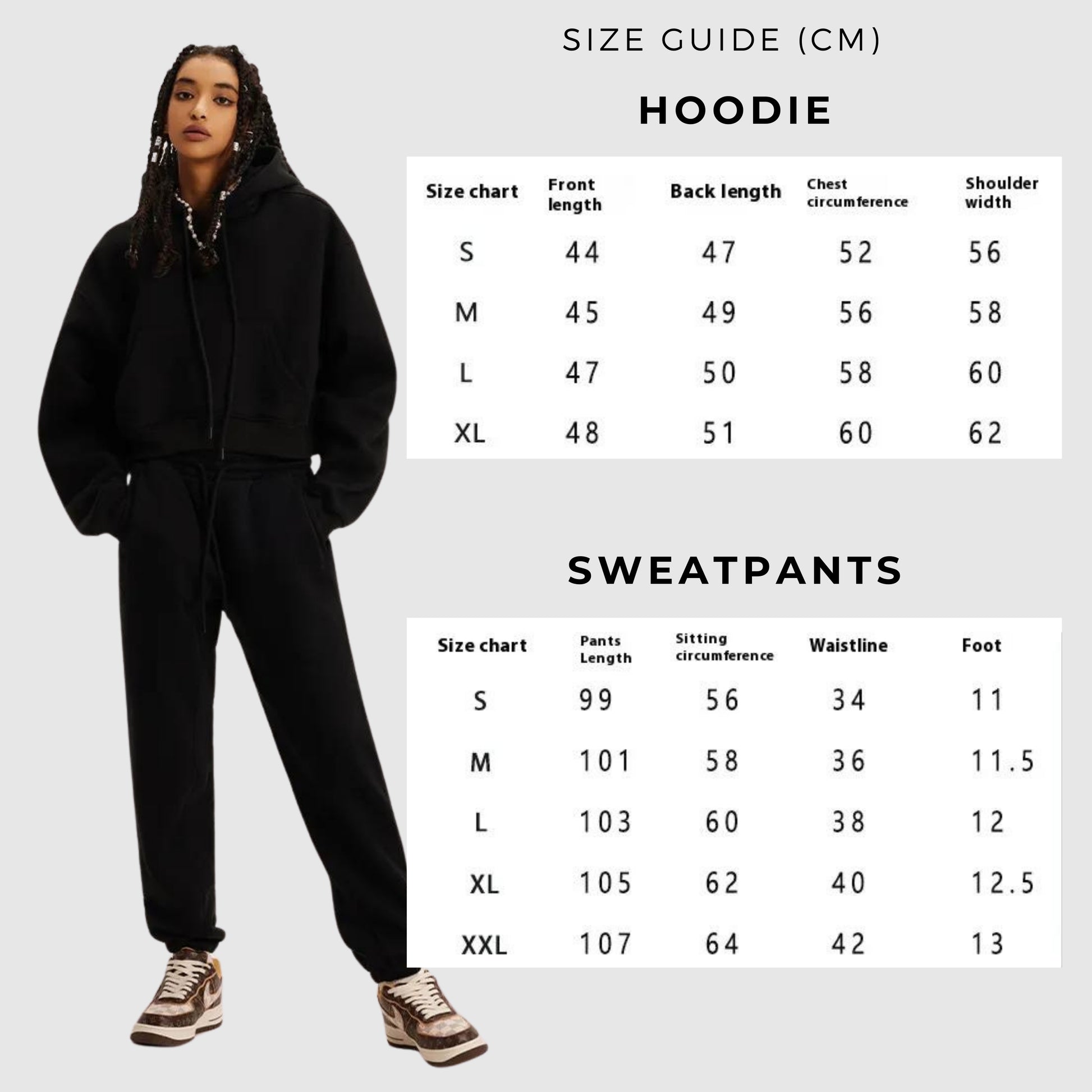 Women's Fleece-lined Thick Hoodie and Sweatpants Outfit - ChoreGirl