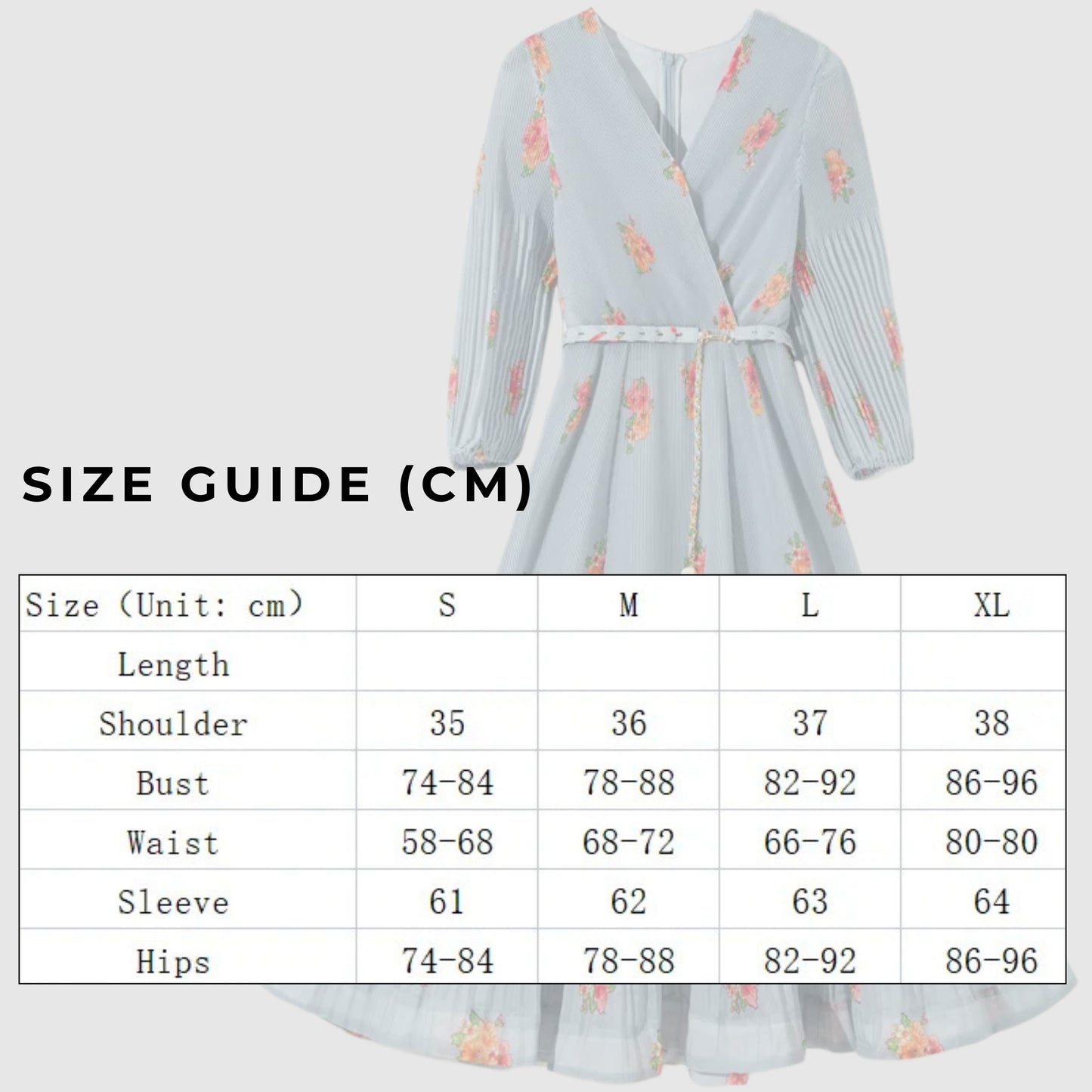 Women's Floral Pattern Pleated Dress With Belt - ChoreGirl