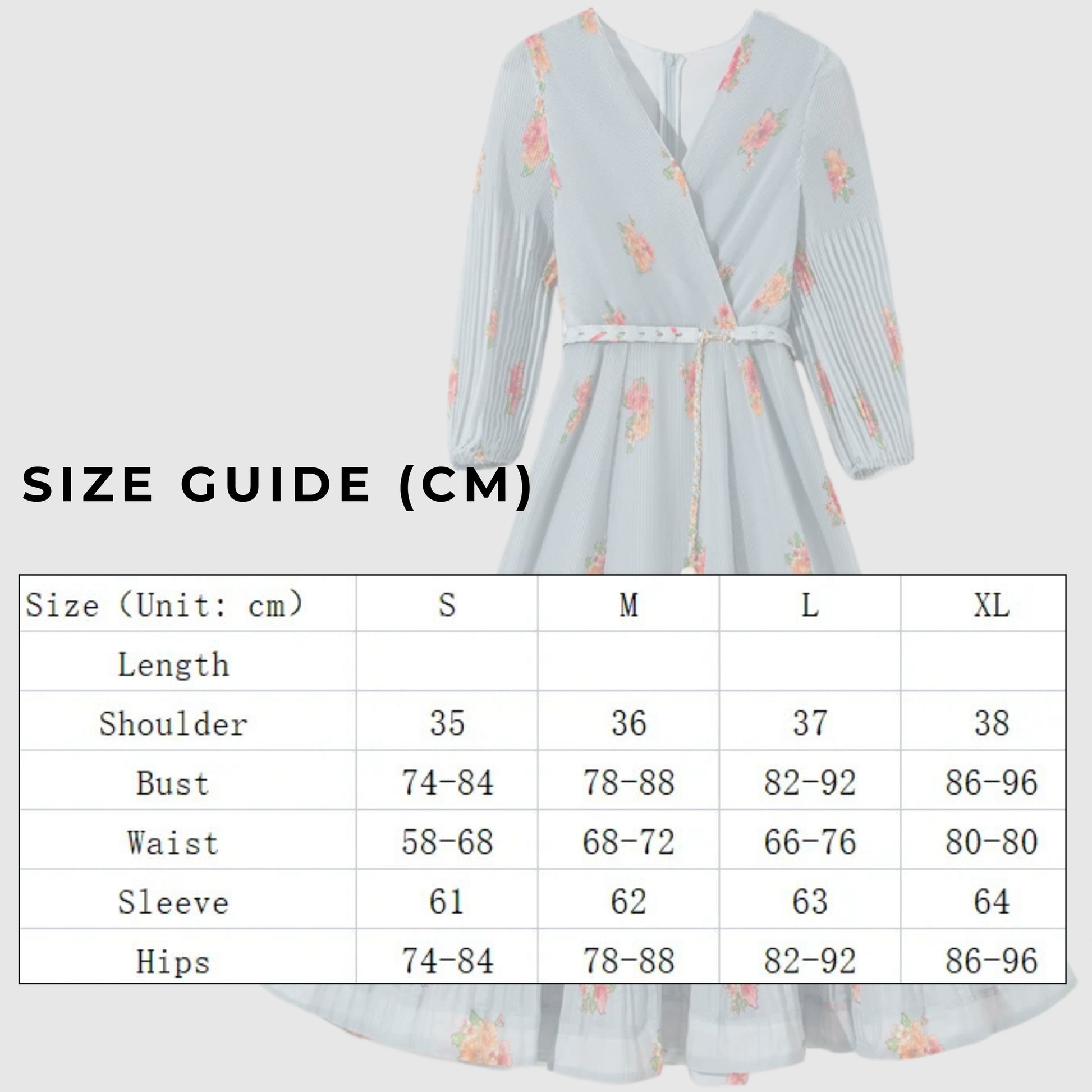Women's Floral Pattern Pleated Dress With Belt - ChoreGirl